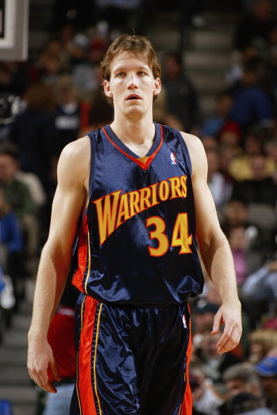 DALLAS - DECEMBER 14:  Mike Dunleavy #34 of the Golden State Warriors looks on during the game against the Dallas Mavericks on December 14, 2004 at the American Airlines Center in Dallas, Texas.   The Warriors defeated the Mavericks 111-107.  NOTE TO USER