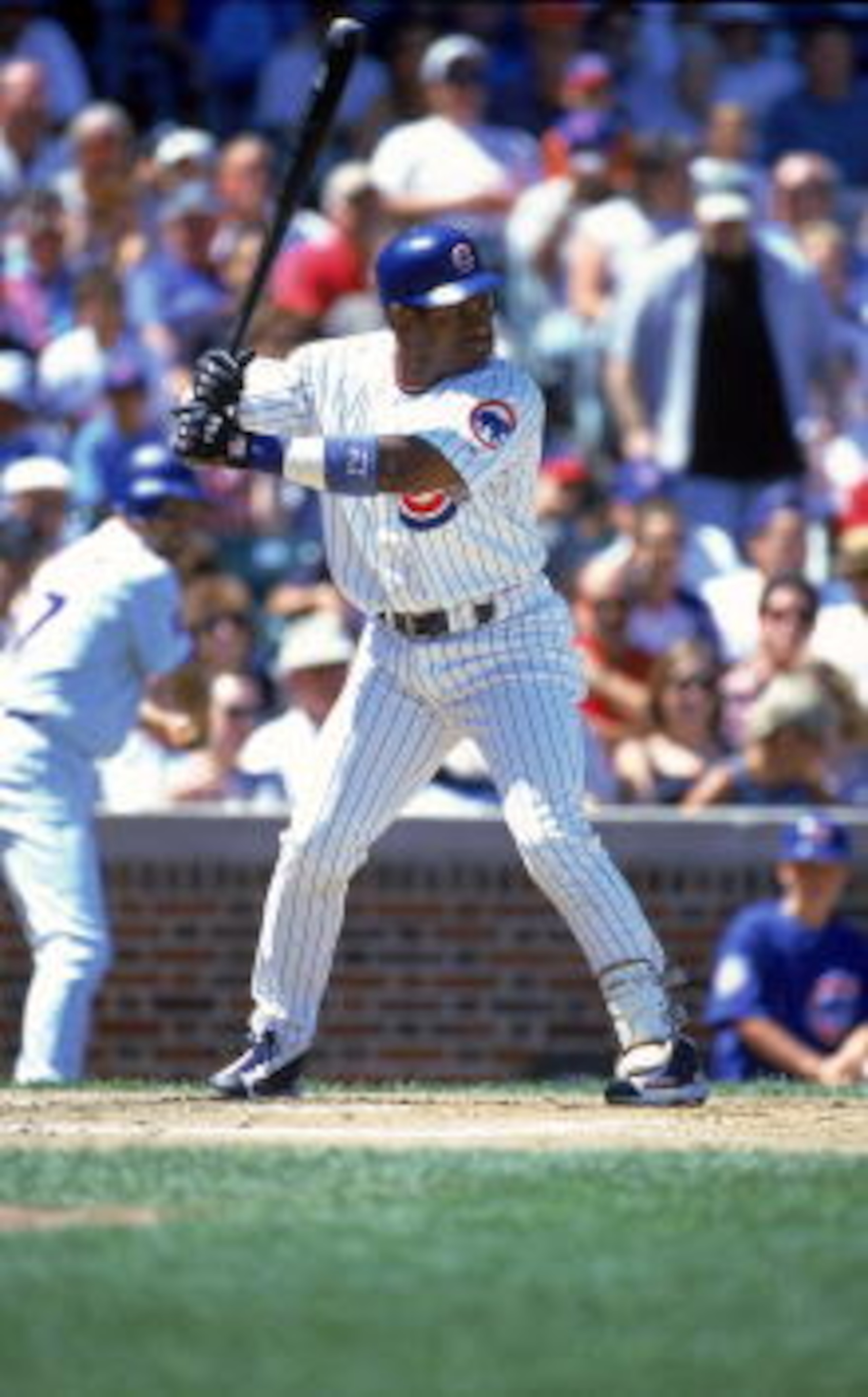 16 Aug 2000: Sammy Sosa #21 of the Chicago Cubs stands ready at bat during the game against the St. Louis Cardinals at Wrigley Field in Chicago, Illinois. The Cardinals defeated the Cubs 5-1.Mandatory Credit: Jonathan Daniel  /Allsport