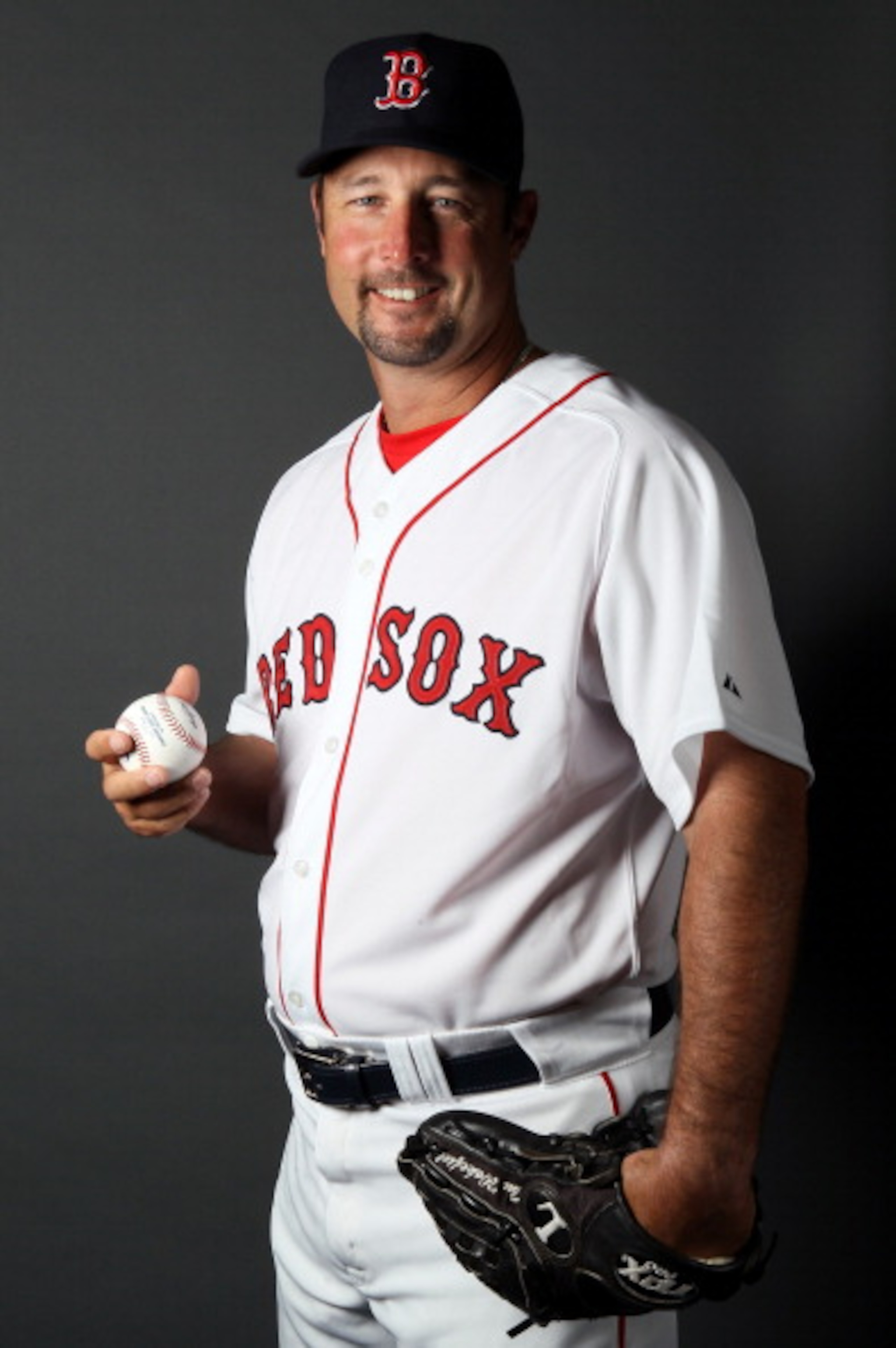 FT. MYERS, FL - FEBRUARY 20:  Tim Wakefield #49 of the Boston Red Sox poses for a portrait during the Boston Red Sox Photo Day on February 20, 2011 at the Boston Red Sox Player Development Complex in Ft. Myers, Florida  (Photo by Elsa/Getty Images)