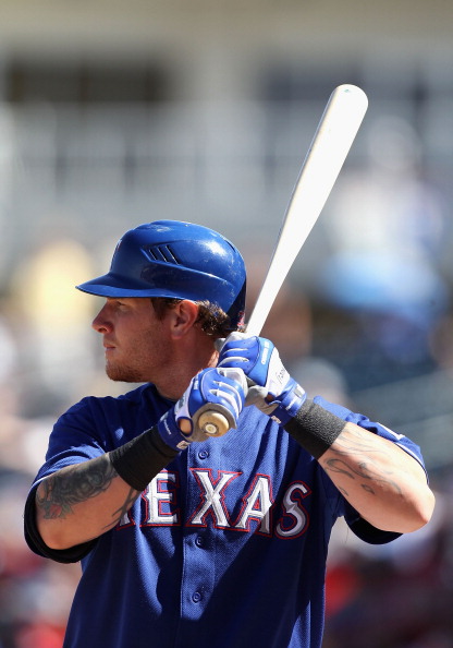 SURPRISE, AZ - MARCH 11:  Josh Hamilton #32 of the Texas Rangers bats against the Cincinnati Reds during the spring training game at Surprise Stadium on March 11, 2011 in Surprise, Arizona.  (Photo by Christian Petersen/Getty Images)