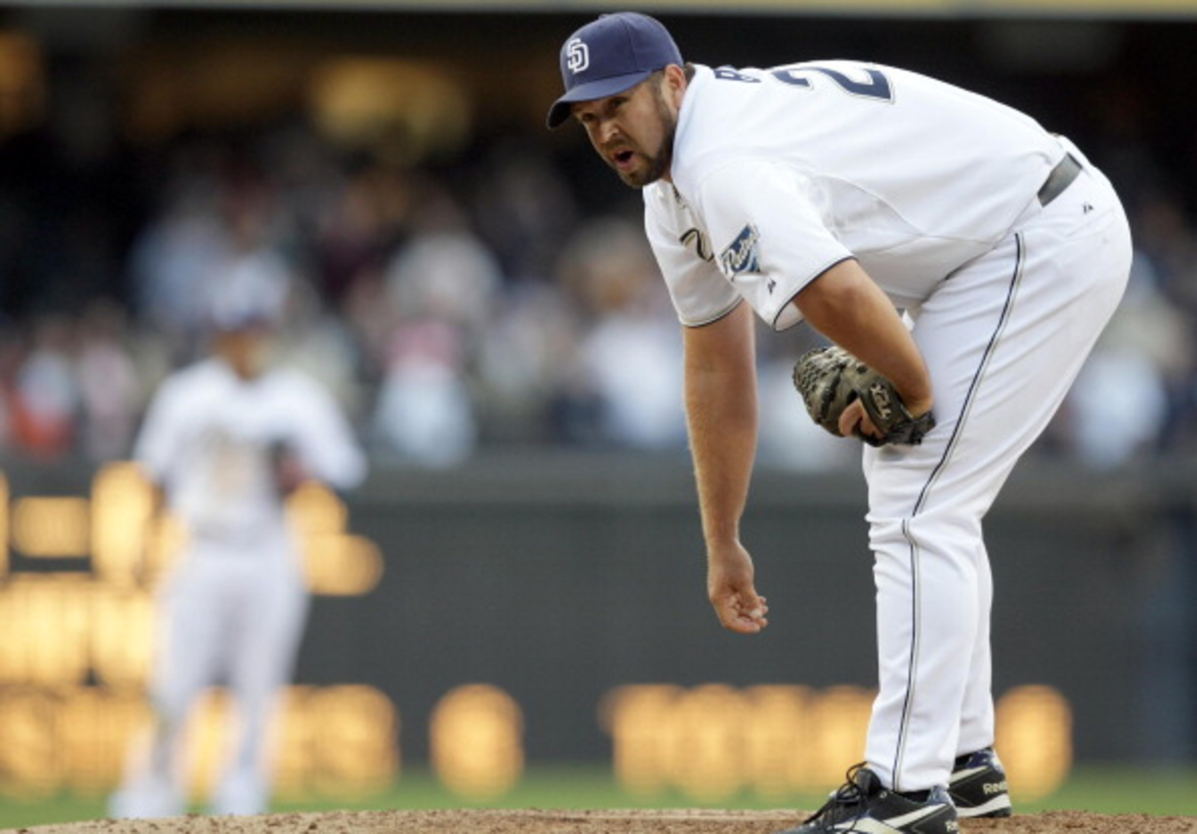 SAN DIEGO, CA - APRIL 5: Closer Heath Bell #21 of the San Diego Padres looks on from the mound in the 9th inning against the San Francisco Giants during their MLB Game at Petco Park on April 5, 2011 in San Diego, California. Bell got the save with the Pa SAN DIEGO, CA - APRIL 5: Closer Heath Bell #21 of the San Diego Padres looks on from the mound in the 9th inning against the San Francisco Giants during their MLB Game at Petco Park on April 5, 2011 in San Diego, California. Bell got the save with the Pa