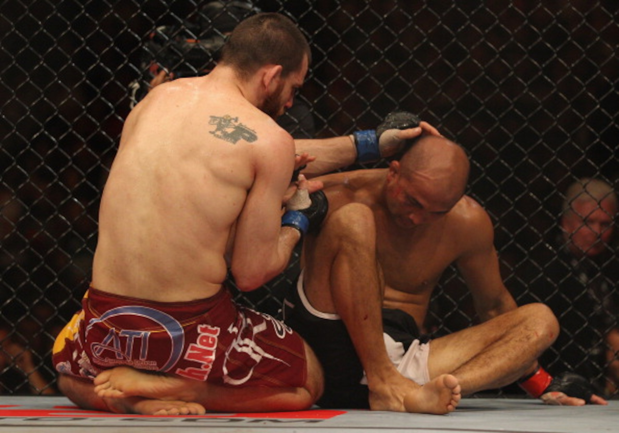 SYDNEY, AUSTRALIA - FEBRUARY 27:  Jon Fitch of the USA and BJ Penn of the USA shakes hands at the end of the fight during their welterweight bout part of UFC 127 at Acer Arena on February 27, 2011 in Sydney, Australia.  (Photo by Mark Kolbe/Getty Images)