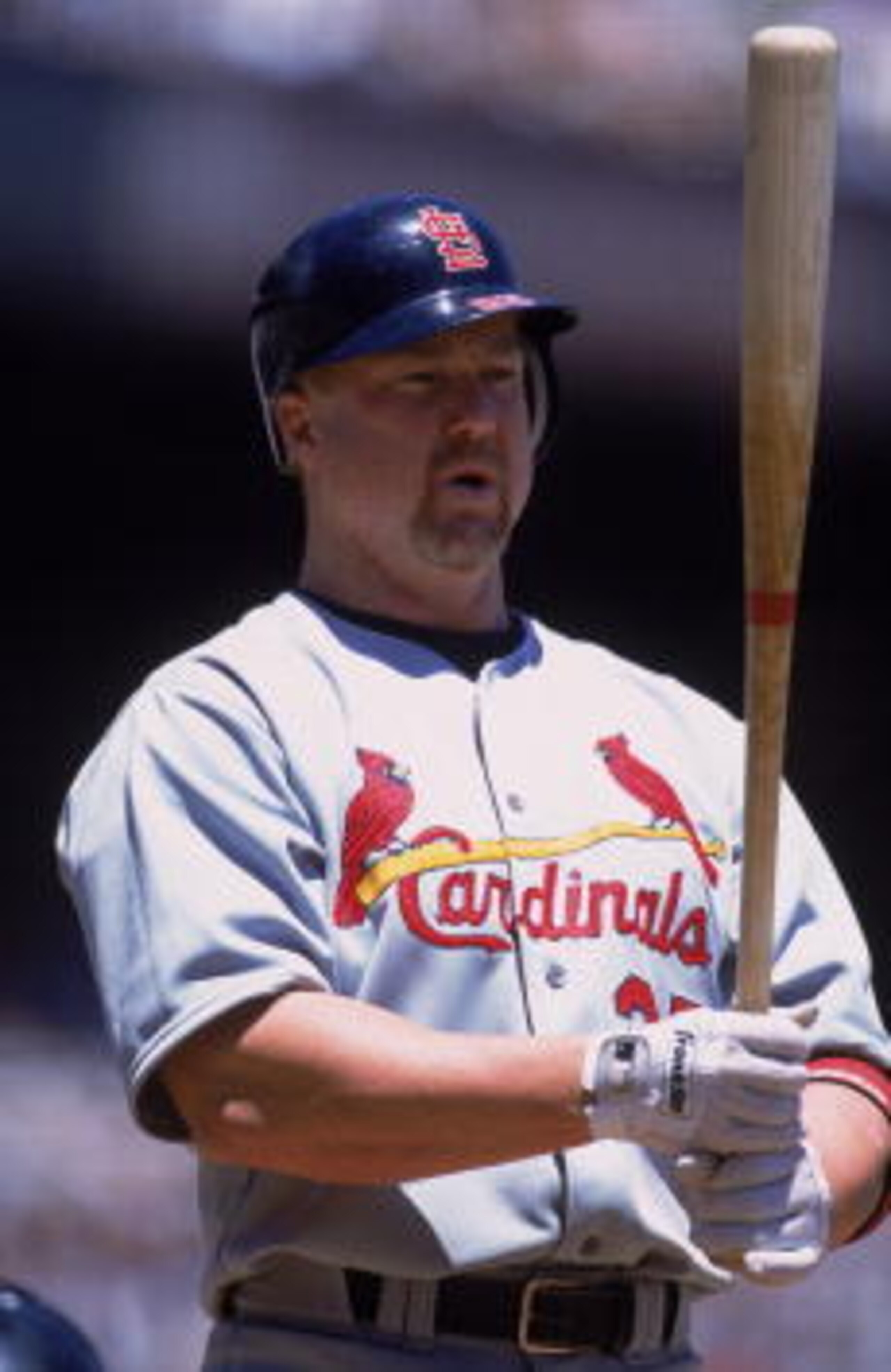 30 Jun 2001: Mark McGwire #25 of the St. Louis Cardinals at bat during the game against the San Francisco Giants at Pac Bell Park in San Francisco, California. The Giants defeated the Cardinals 5-2.Mandatory Credit: Jed Jacobsohn /Allsport 30 Jun 2001: Mark McGwire #25 of the St. Louis Cardinals at bat during the game against the San Francisco Giants at Pac Bell Park in San Francisco, California. The Giants defeated the Cardinals 5-2.Mandatory Credit: Jed Jacobsohn /Allsport