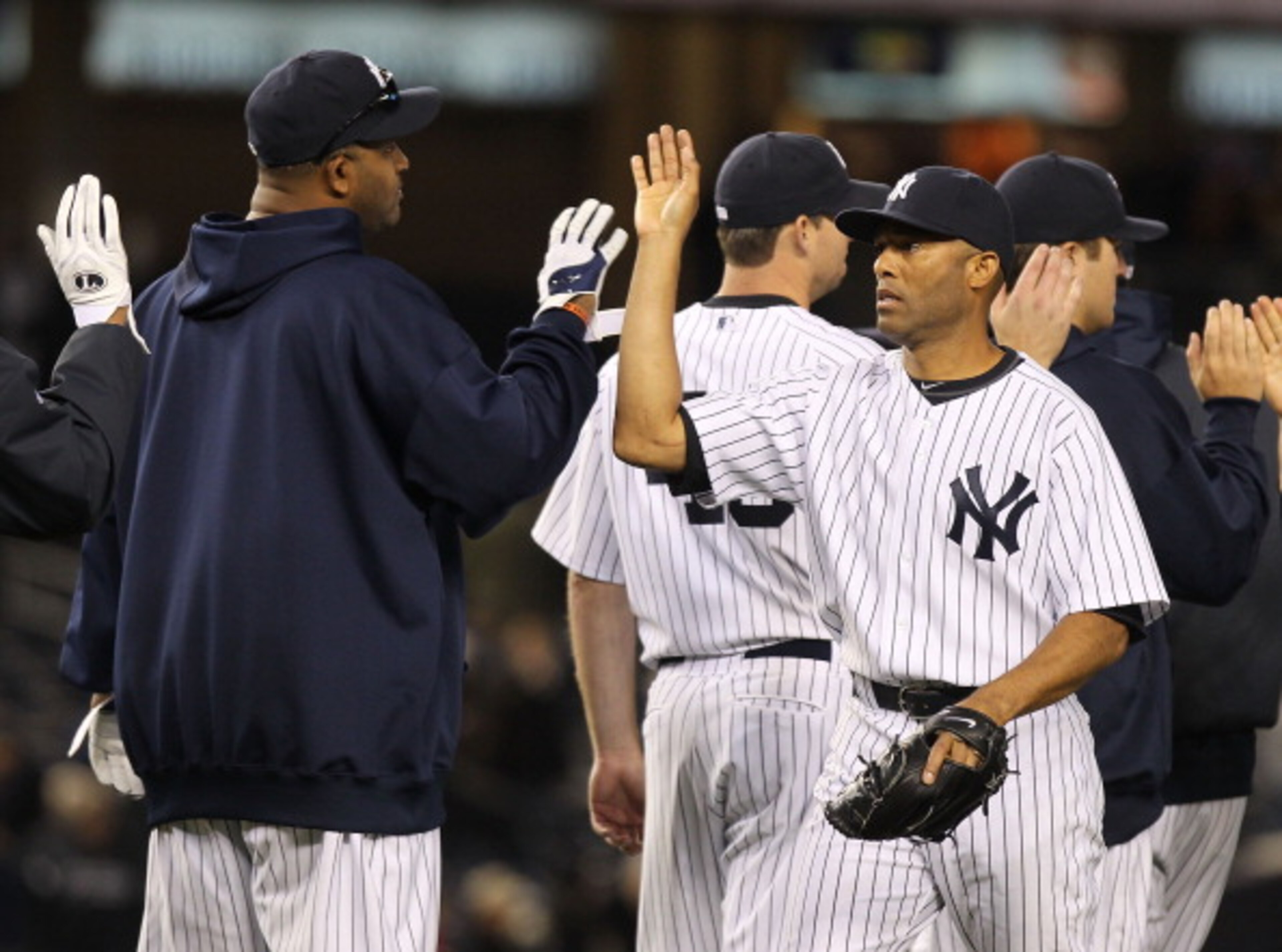 NEW YORK, NY - APRIL 02: Mariano Rivera #42 of the New York Yankees celebrates the win against the Detroit Tigers at Yankee Stadium on April 2, 2011 in the Bronx borough of New York City. (Photo by Nick Laham/Getty Images) NEW YORK, NY - APRIL 02: Mariano Rivera #42 of the New York Yankees celebrates the win against the Detroit Tigers at Yankee Stadium on April 2, 2011 in the Bronx borough of New York City. (Photo by Nick Laham/Getty Images)