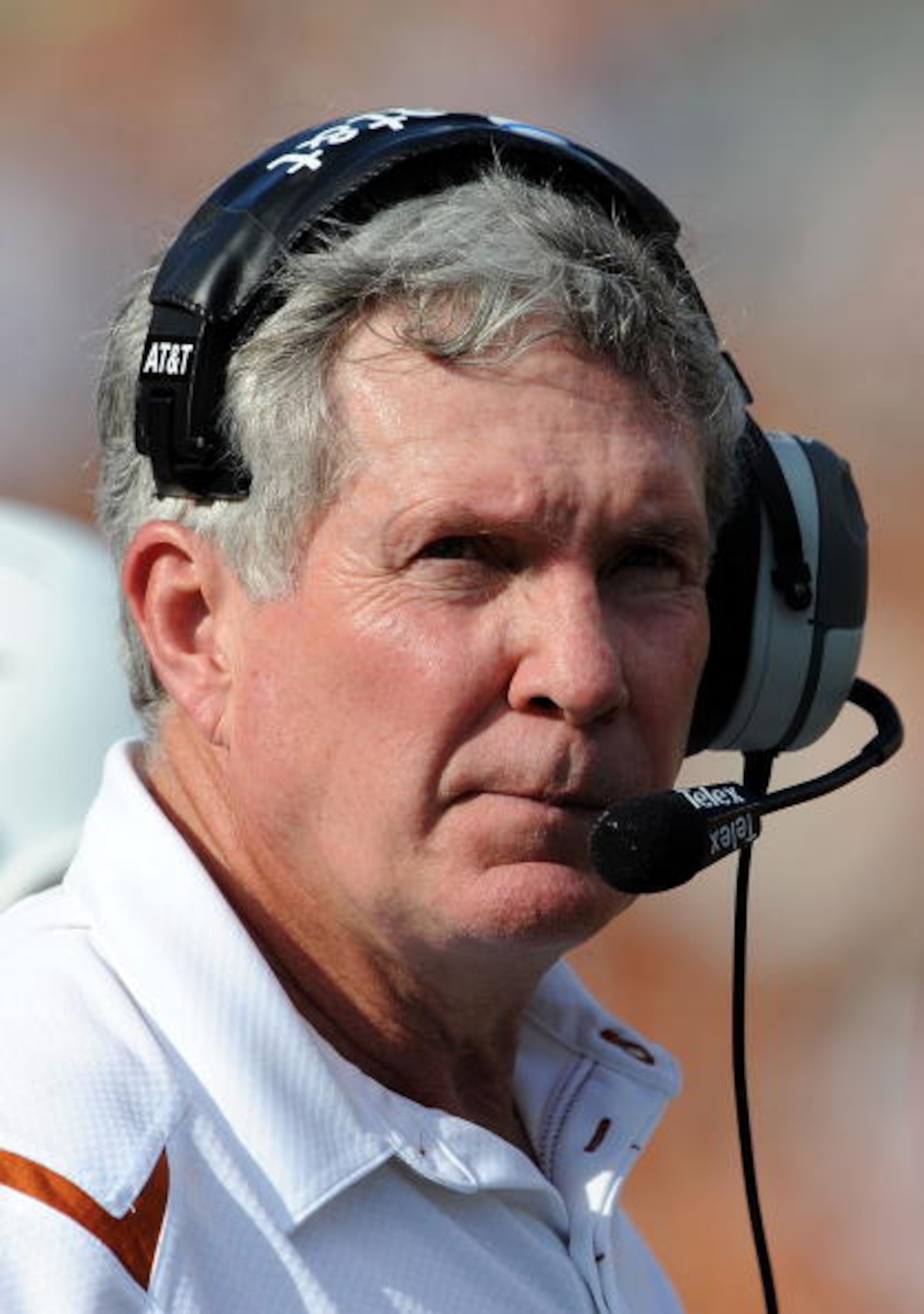 AUSTIN, TX - SEPTEMBER 26:  Head coach Mack Brown of the Texas Longhorns at Darrell K Royal-Texas Memorial Stadium on September 26, 2009 in Austin, Texas.  (Photo by Ronald Martinez/Getty Images)