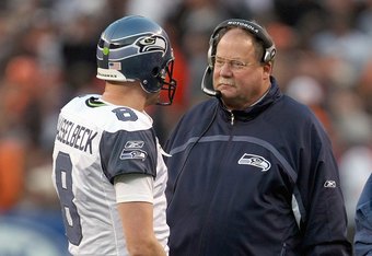 Former coach Mike Holmgren and quarterback Matt Hasselbeck will