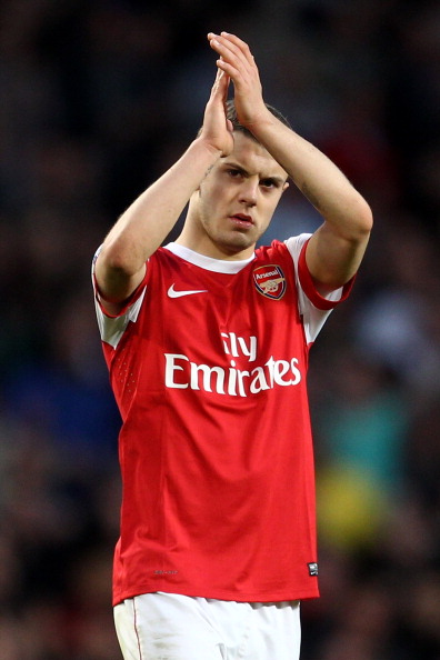 LONDON, ENGLAND - APRIL 02:  Jack Wilshere of Arsenal applauds the fans after the Barclays Premier League match between Arsenal and Blackburn Rovers at the Emirates Stadium on April 2, 2011 in London, England.  (Photo by Julian Finney/Getty Images)