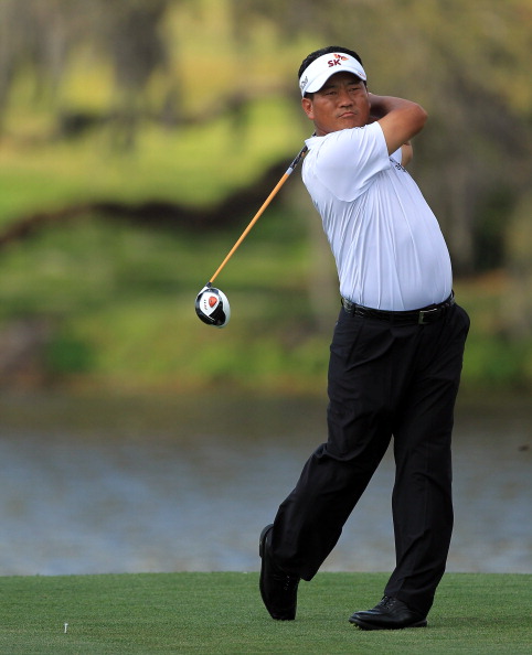 ORLANDO, FL - MARCH 27: K.J.Choi of South Korea plays his tee shot on the 16th hole during the final round of the 2011 Arnold Palmer Invitational presented by Mastercard at the Bay Hill Lodge and Country Club on March 27, 2011 in Orlando, Florida.  (Photo
