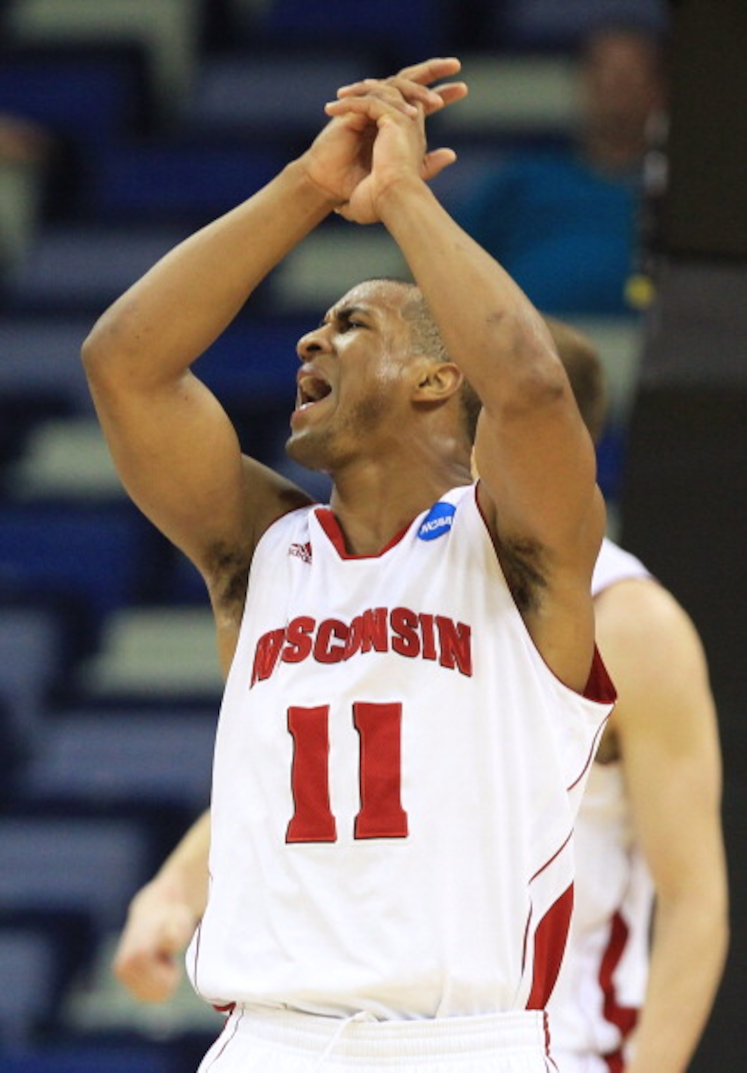 NEW ORLEANS, LA - MARCH 24:  Jordan Taylor #11 of the Wisconsin Badgers reacts during their game against the Butler Bulldogs in the Southeast regional of the 2011 NCAA men's basketball tournament at New Orleans Arena on March 24, 2011 in New Orleans, Loui