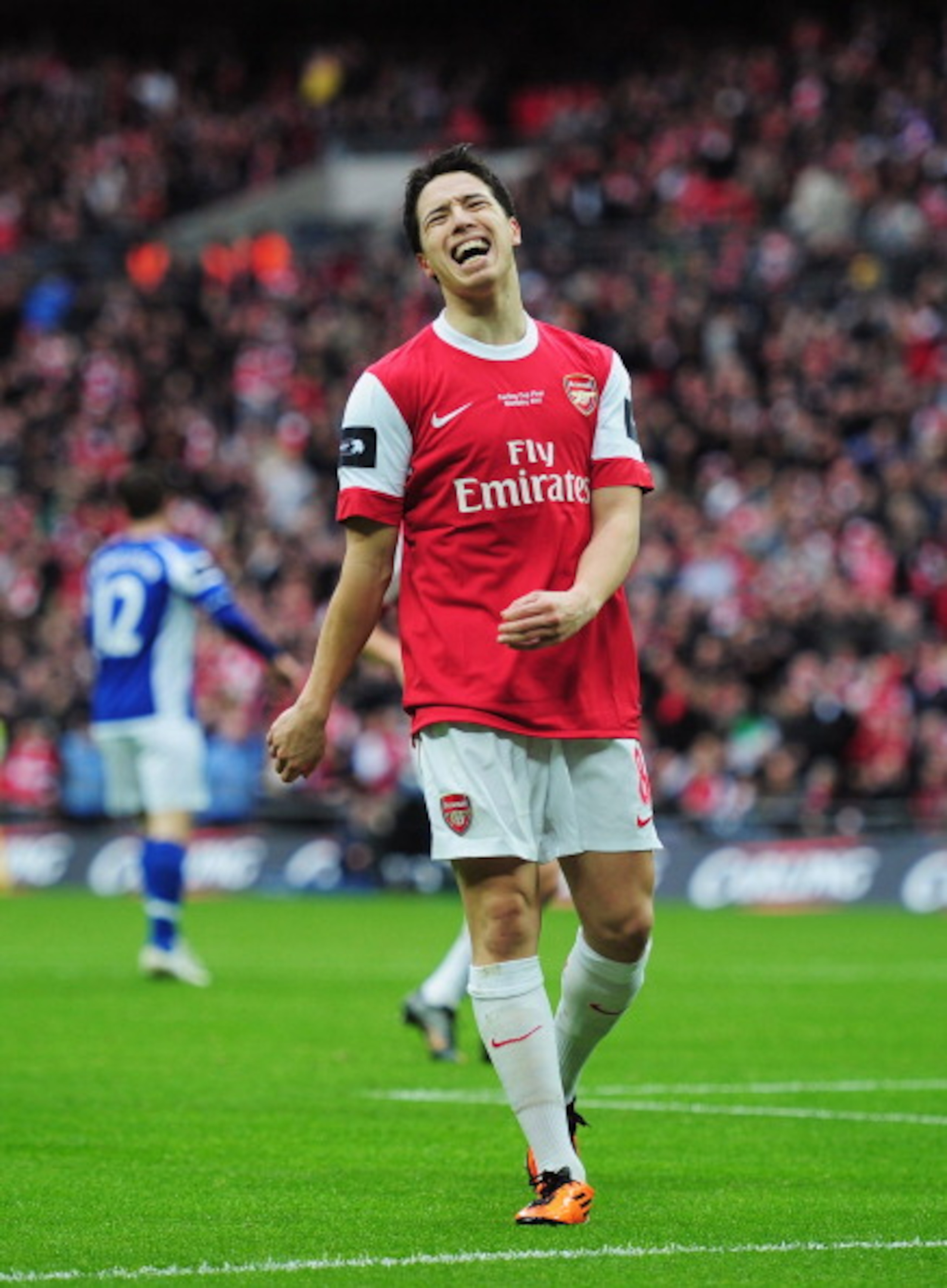 LONDON, ENGLAND - FEBRUARY 27: Samir Nasri of Arsenal shows his despair during the Carling Cup Final between Arsenal and Birmingham City at Wembley Stadium on February 27, 2011 in London, England. (Photo by Shaun Botterill/Getty Images) LONDON, ENGLAND - FEBRUARY 27: Samir Nasri of Arsenal shows his despair during the Carling Cup Final between Arsenal and Birmingham City at Wembley Stadium on February 27, 2011 in London, England. (Photo by Shaun Botterill/Getty Images)