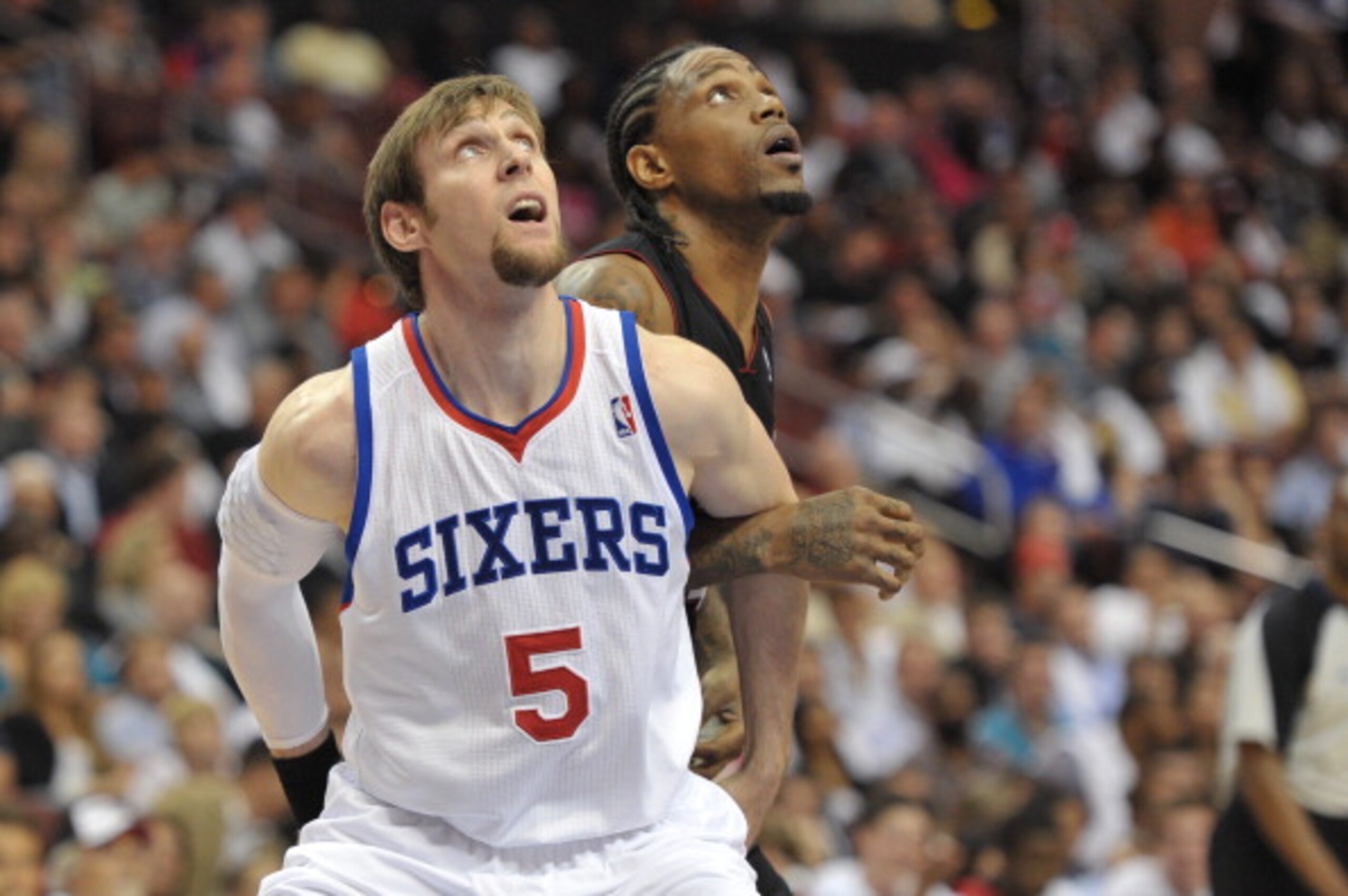 PHILADELPHIA - OCTOBER 27: Andres Nocioni #5 of the Philadelphia 76ers in action during the game against the Miami Heat at the Wells Fargo Center on October 27, 2010 in Philadelphia, Pennsylvania. NOTE TO USER: User expressly acknowledges and agrees that,