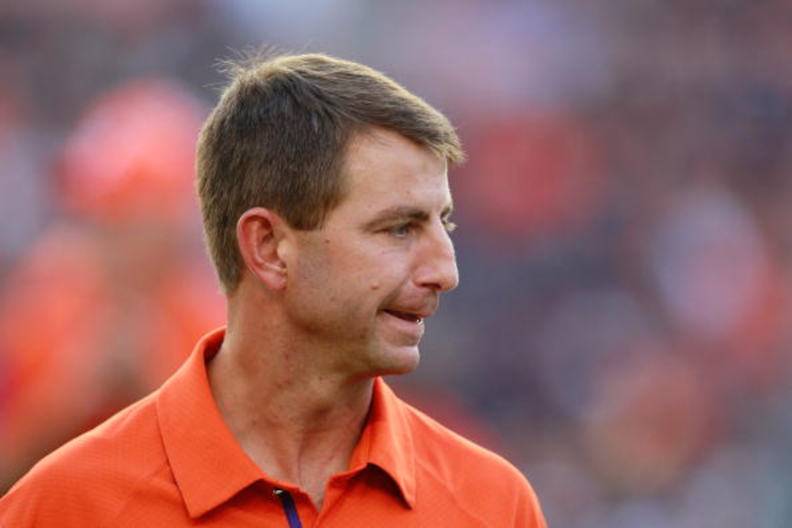 AUBURN, AL - SEPTEMBER 18:  Head coach Dabo Swinney of the Clemson Tigers against the Auburn Tigers at Jordan-Hare Stadium on September 18, 2010 in Auburn, Alabama.  (Photo by Kevin C. Cox/Getty Images)