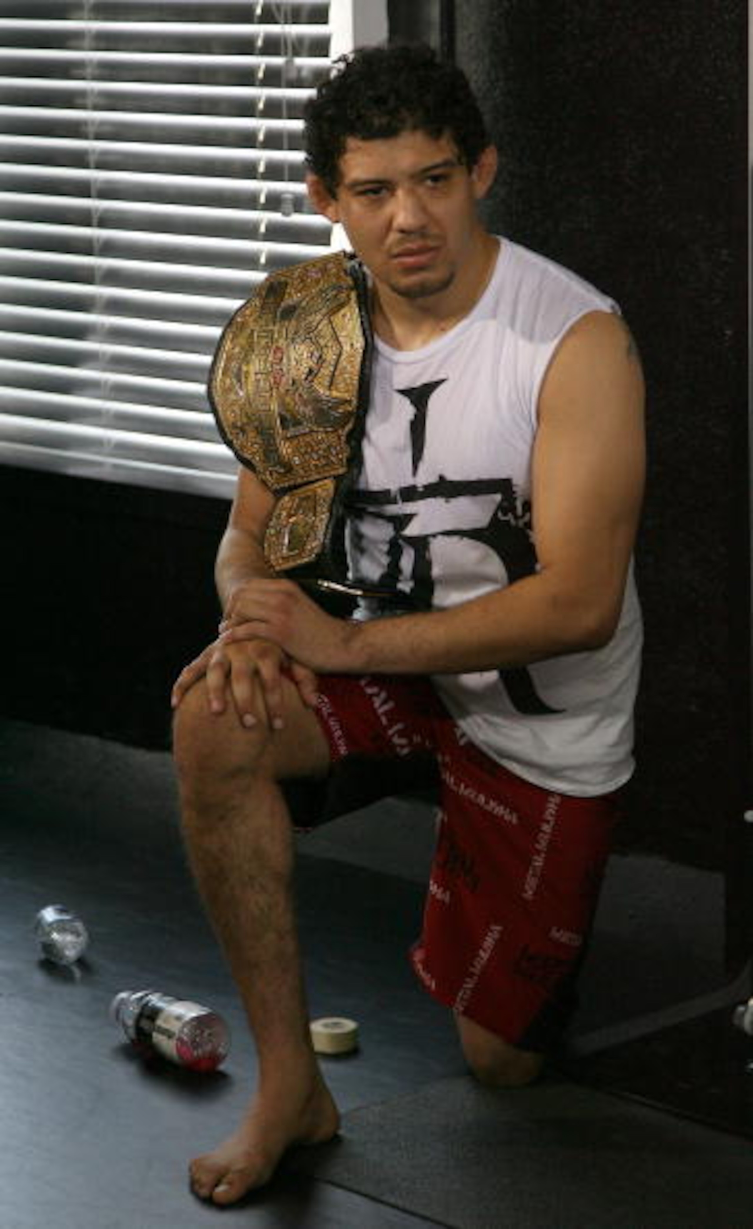 HOLLYWOOD - MARCH 17:  Strikeforce World Lightweight Champion Gilbert 'El Nino' Melendez  (L) and attend the CBS' Strikeforce MMA Fighters Open Media Workout on March 17, 2010 in Hollywood, California.  (Photo by Valerie Macon/Getty Images)