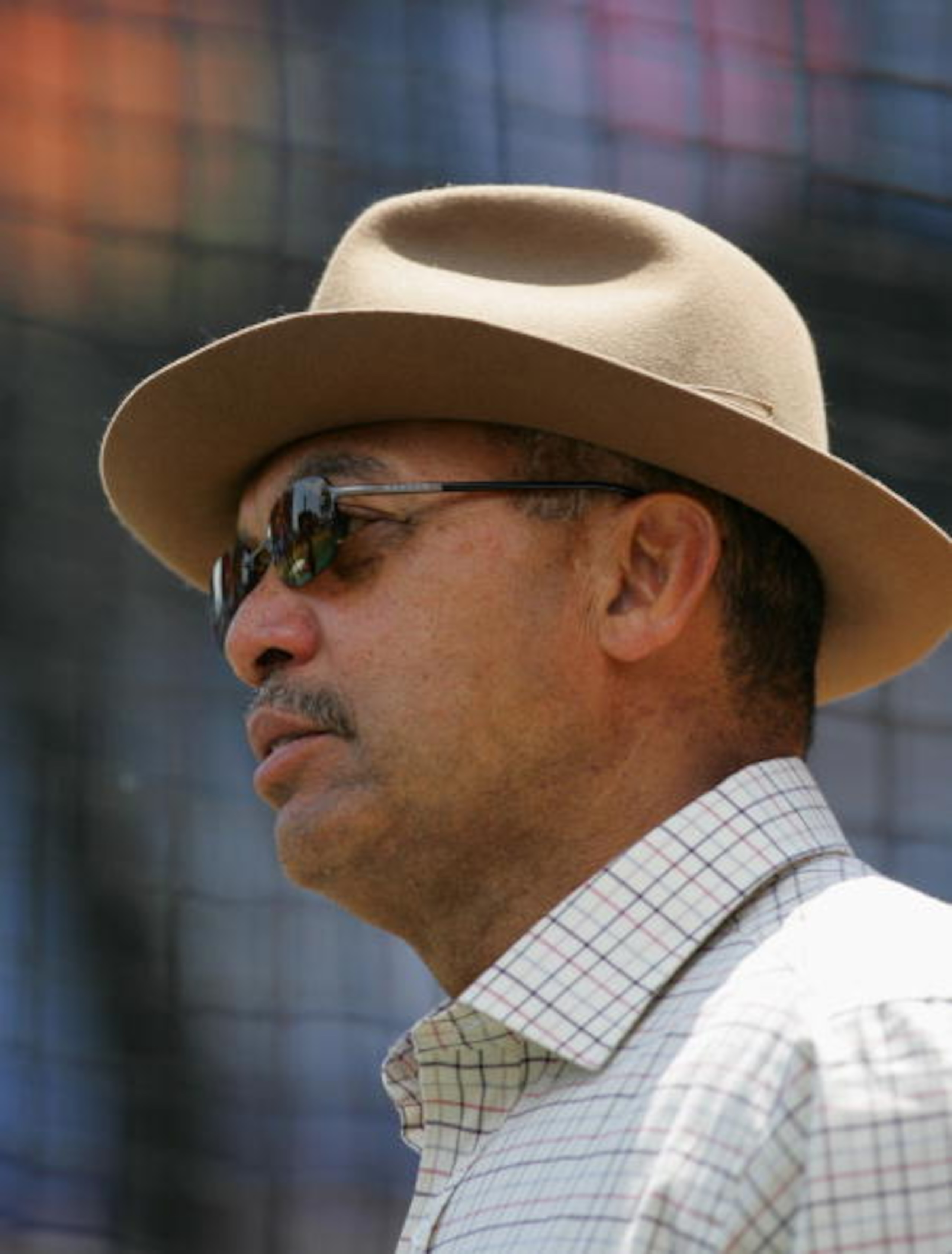 FLUSHING, NY- MAY 21:  Baseball legend Reggie Jackson watches the game between the New York Yankees and the New York Mets on May 21, 2005 at Shea Stadium in Flushing, New York. The Mets defeated the Yankees 7-1. (Photo by Chris Trotman/Getty Images)