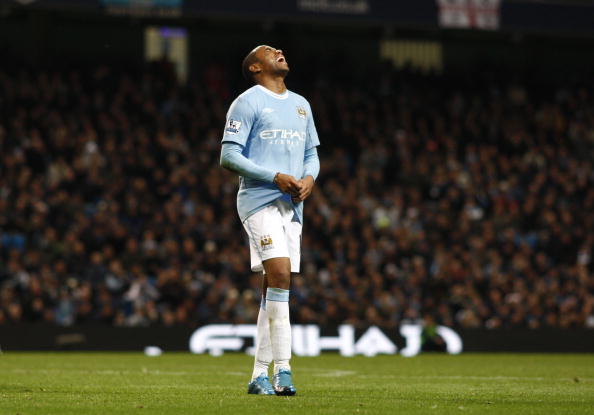 MANCHESTER, ENGLAND - NOVEMBER 28: Robinho of Manchester City shouts after missing a golden chance on goal during the Barclays Premier League match between Manchester City and Hull City at the City of Manchester Stadium on November 28, 2009 in Manchester,