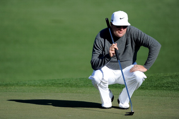 AUGUSTA, GA - APRIL 07:  Carl Pettersson of Sweden lines up  putt on the second hole during the first round of the 2011 Masters Tournament at Augusta National Golf Club on April 7, 2011 in Augusta, Georgia.  (Photo by Harry How/Getty Images)