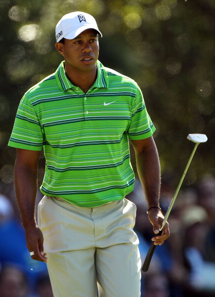 AUGUSTA, GA - APRIL 07:  Tiger Woods walks onto the first green during the first round of the 2011 Masters Tournament at Augusta National Golf Club on April 7, 2011 in Augusta, Georgia.  (Photo by Jamie Squire/Getty Images)