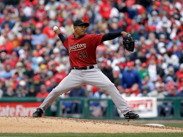 PHILADELPHIA, PA - APRIL 01: Reliever Wilton Lopez #59 of the Houston Astros delivers to a Philadelphia Phillies batter during opening day at Citizens Bank Park on April 1, 2011 in Philadelphia, Pennsylvania. (Photo by Rob Carr/Getty Images)