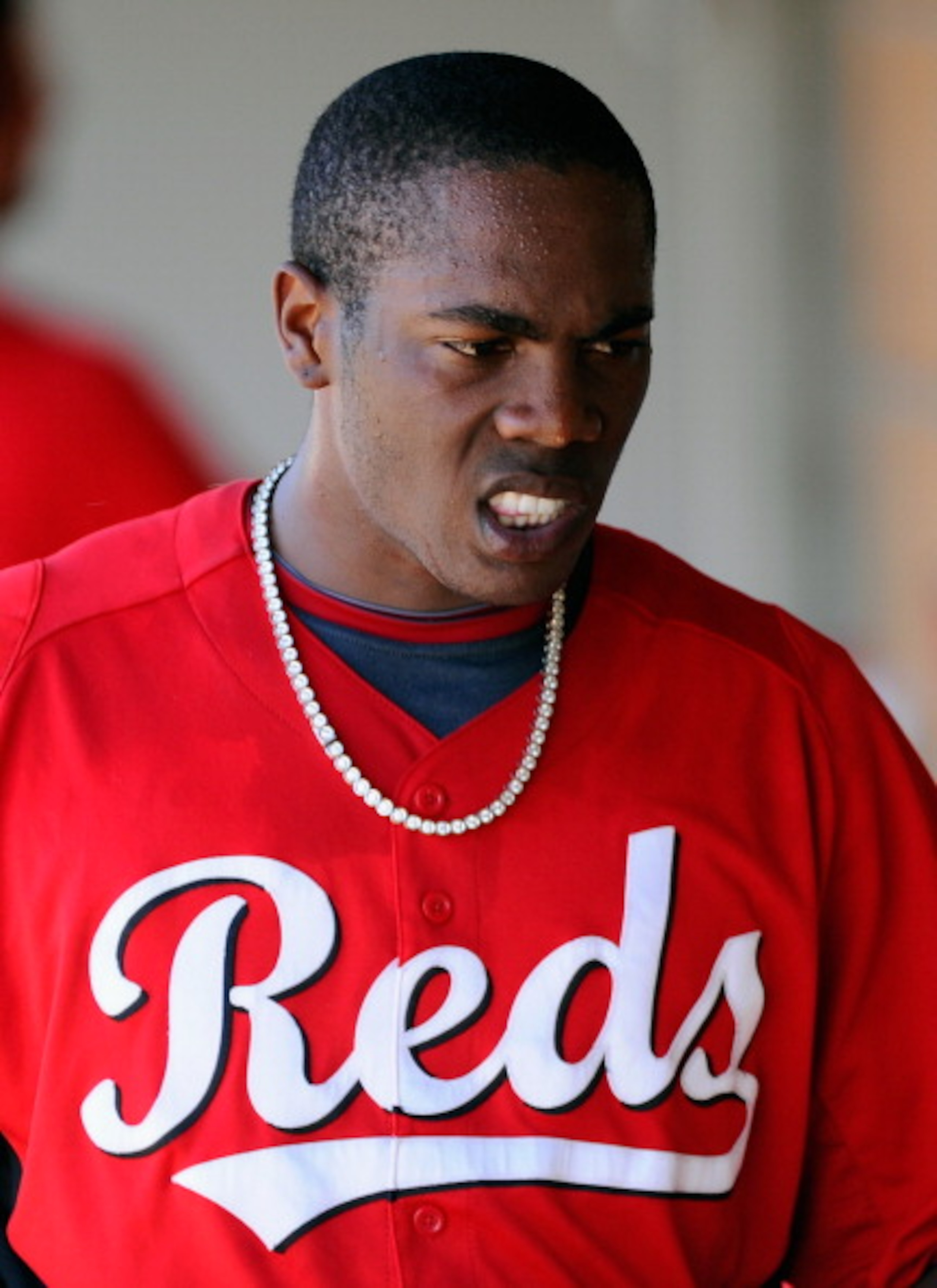 SCOTTSDALE, AZ - MARCH 14: Pitcher Aroldis Chapman #54 of the Cincinnati Reds against the Colorodo Rockies during the spring training baseball game at Salt River Fields at Talking Stick on March 14, 2011 in Scottsdale, Arizona. (Photo by Kevork Djansezi SCOTTSDALE, AZ - MARCH 14: Pitcher Aroldis Chapman #54 of the Cincinnati Reds against the Colorodo Rockies during the spring training baseball game at Salt River Fields at Talking Stick on March 14, 2011 in Scottsdale, Arizona. (Photo by Kevork Djansezi