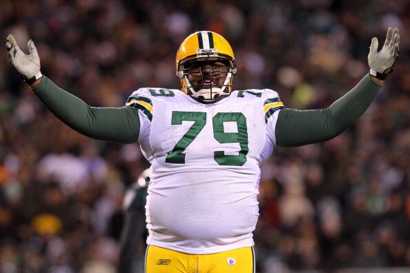 PHILADELPHIA, PA - JANUARY 09:  Ryan Pickett #79 of the Green Bay Packers reacts in their game against the Philadelphia Eagles during the 2011 NFC wild card playoff game at Lincoln Financial Field on January 9, 2011 in Philadelphia, Pennsylvania.  (Photo 