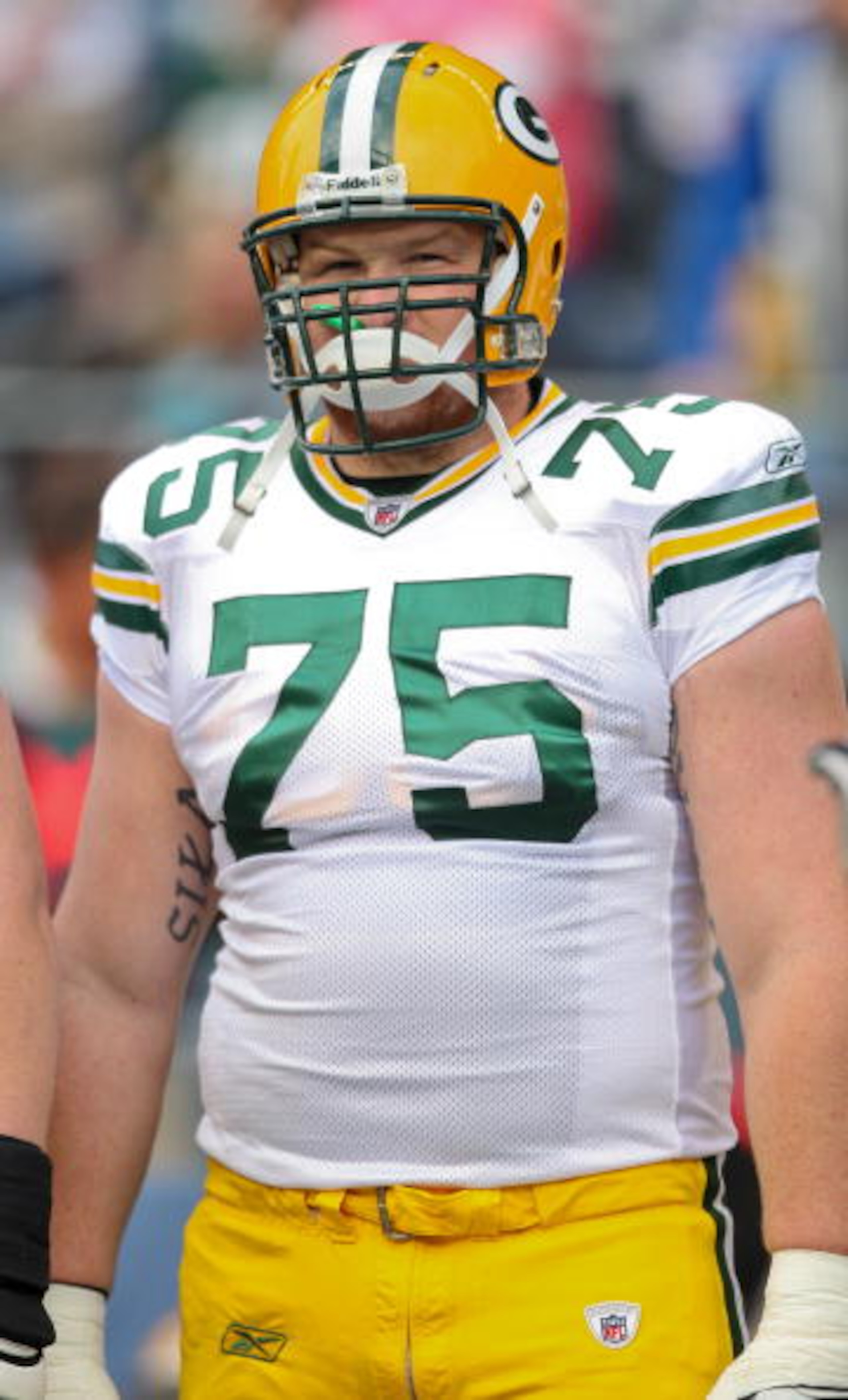 SEATTLE - AUGUST 21: Guard Bryan Bulaga #75 of the Green Bay Packers looks on prior to the preseason game against the Seattle Seahawks at Qwest Field on August 21, 2010 in Seattle, Washington. (Photo by Otto Greule Jr/Getty Images) SEATTLE - AUGUST 21: Guard Bryan Bulaga #75 of the Green Bay Packers looks on prior to the preseason game against the Seattle Seahawks at Qwest Field on August 21, 2010 in Seattle, Washington. (Photo by Otto Greule Jr/Getty Images)