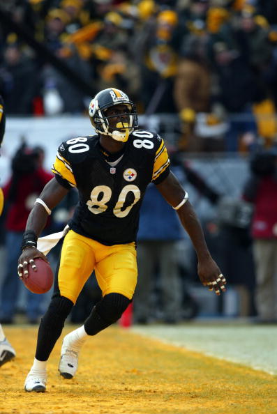 Plaxico Burress helps Steelers get into the end zone before halftime - NBC  Sports