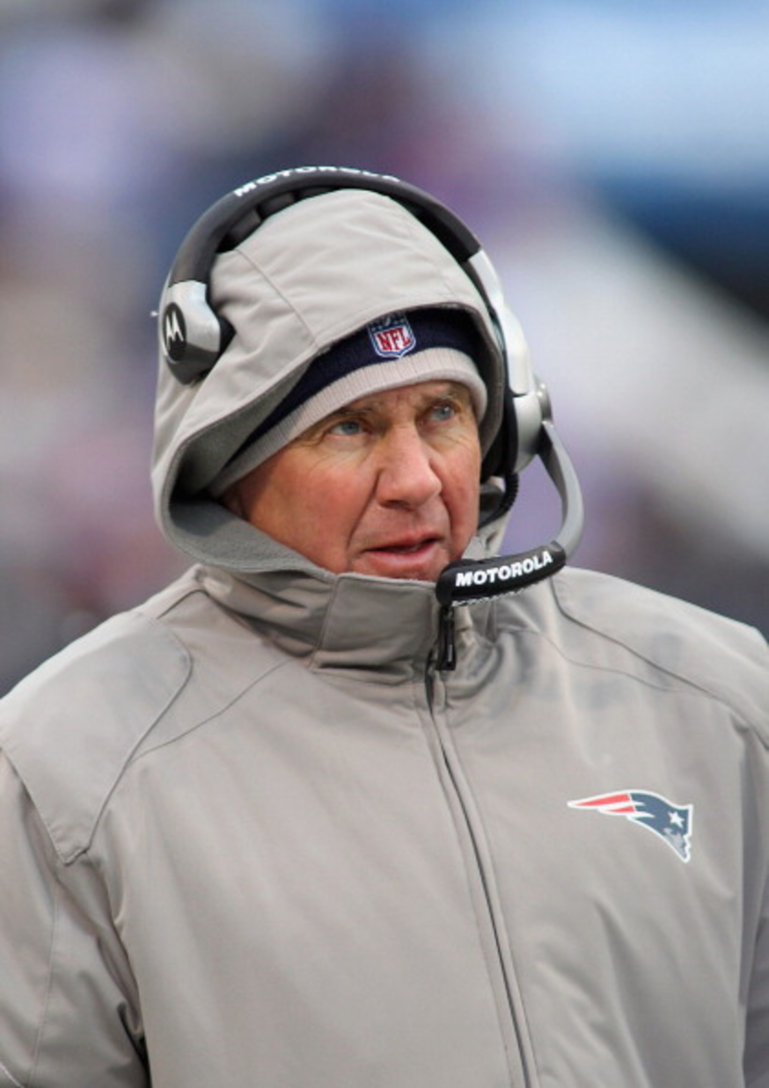 ORCHARD PARK, NY - DECEMBER 26: Head coach Bill Belichick of the New England Patriots looks on in a match against the Buffalo Bills at Ralph Wilson Stadium on December 26, 2010 in Orchard Park, New York. New England won 34-3. (Photo by Rick Stewart/Get ORCHARD PARK, NY - DECEMBER 26: Head coach Bill Belichick of the New England Patriots looks on in a match against the Buffalo Bills at Ralph Wilson Stadium on December 26, 2010 in Orchard Park, New York. New England won 34-3. (Photo by Rick Stewart/Get
