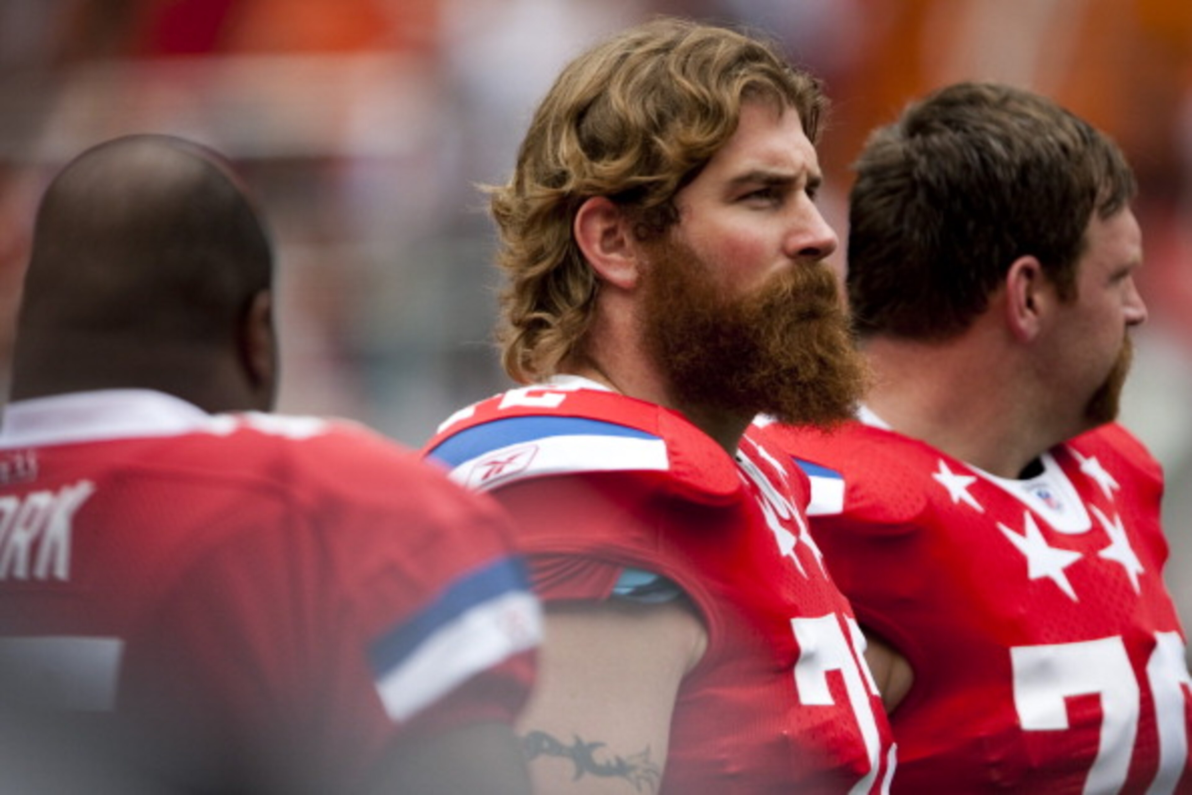 HONOLULU - JANUARY 30: Matt Light #72 of the New England Patriots stands on the field during the 2011 NFL Pro Bowl at Aloha Stadium on January 30, 2011 in Honolulu, Hawaii. (Photo by Kent Nishimura/Getty Images) HONOLULU - JANUARY 30: Matt Light #72 of the New England Patriots stands on the field during the 2011 NFL Pro Bowl at Aloha Stadium on January 30, 2011 in Honolulu, Hawaii. (Photo by Kent Nishimura/Getty Images)