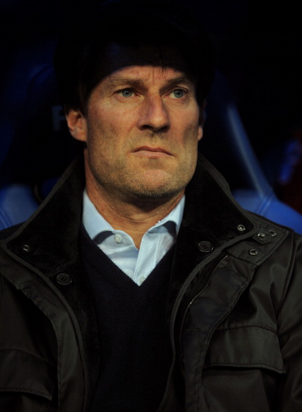 MADRID, SPAIN - JANUARY 23: Head coach Michael Laudrup of Mallorca during the La Liga match between Real Madrid and Mallorca at Estadio Santiago Bernabeu on January 23, 2011 in Madrid, Spain.  (Photo by Denis Doyle/Getty Images)