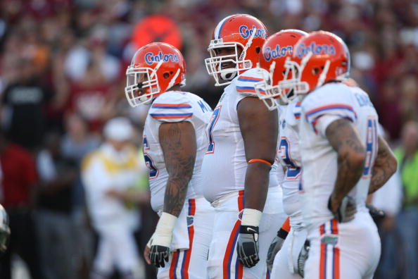 COLUMBIA, SC - NOVEMBER 14:  Carl Johnson #57 of the Florida Gators looks on during the game against the South Carolina Gamecocks at Williams-Brice Stadium on November 14, 2009 in Columbia, South Carolina. (Photo by Streeter Lecka/Getty Images)