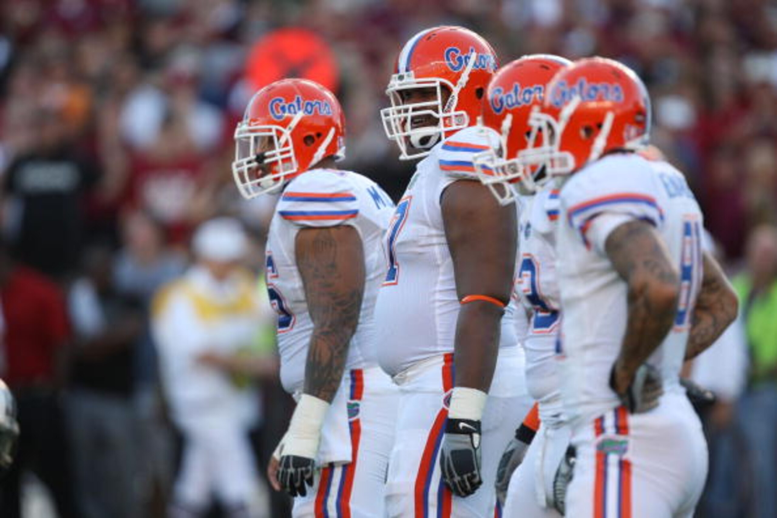 COLUMBIA, SC - NOVEMBER 14:  Carl Johnson #57 of the Florida Gators looks on during the game against the South Carolina Gamecocks at Williams-Brice Stadium on November 14, 2009 in Columbia, South Carolina. (Photo by Streeter Lecka/Getty Images)