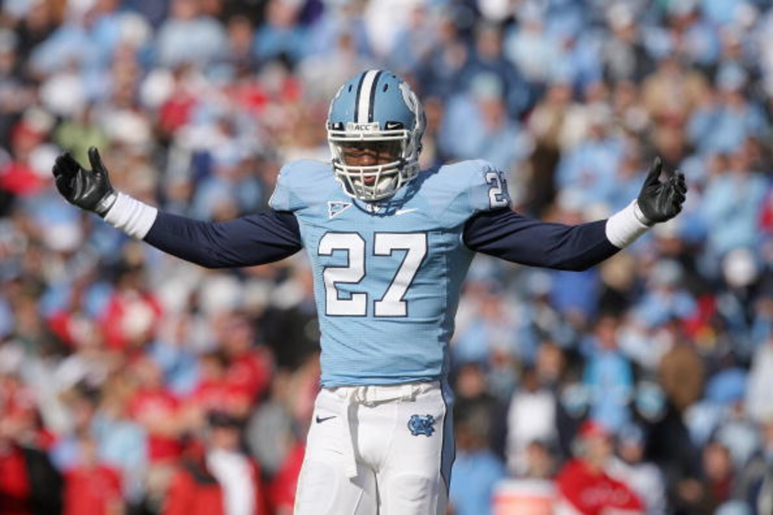 CHAPEL HILL, NC - NOVEMBER 22: Deunta Williams #27 of the North Carolina Tar Heels celebrates on the field during the game the North Carolina State Wolfpack at Kenan Stadium on November 22, 2008 in Chapel Hill, North Carolina. (Photo by Streeter Lecka/Ge CHAPEL HILL, NC - NOVEMBER 22: Deunta Williams #27 of the North Carolina Tar Heels celebrates on the field during the game the North Carolina State Wolfpack at Kenan Stadium on November 22, 2008 in Chapel Hill, North Carolina. (Photo by Streeter Lecka/Ge