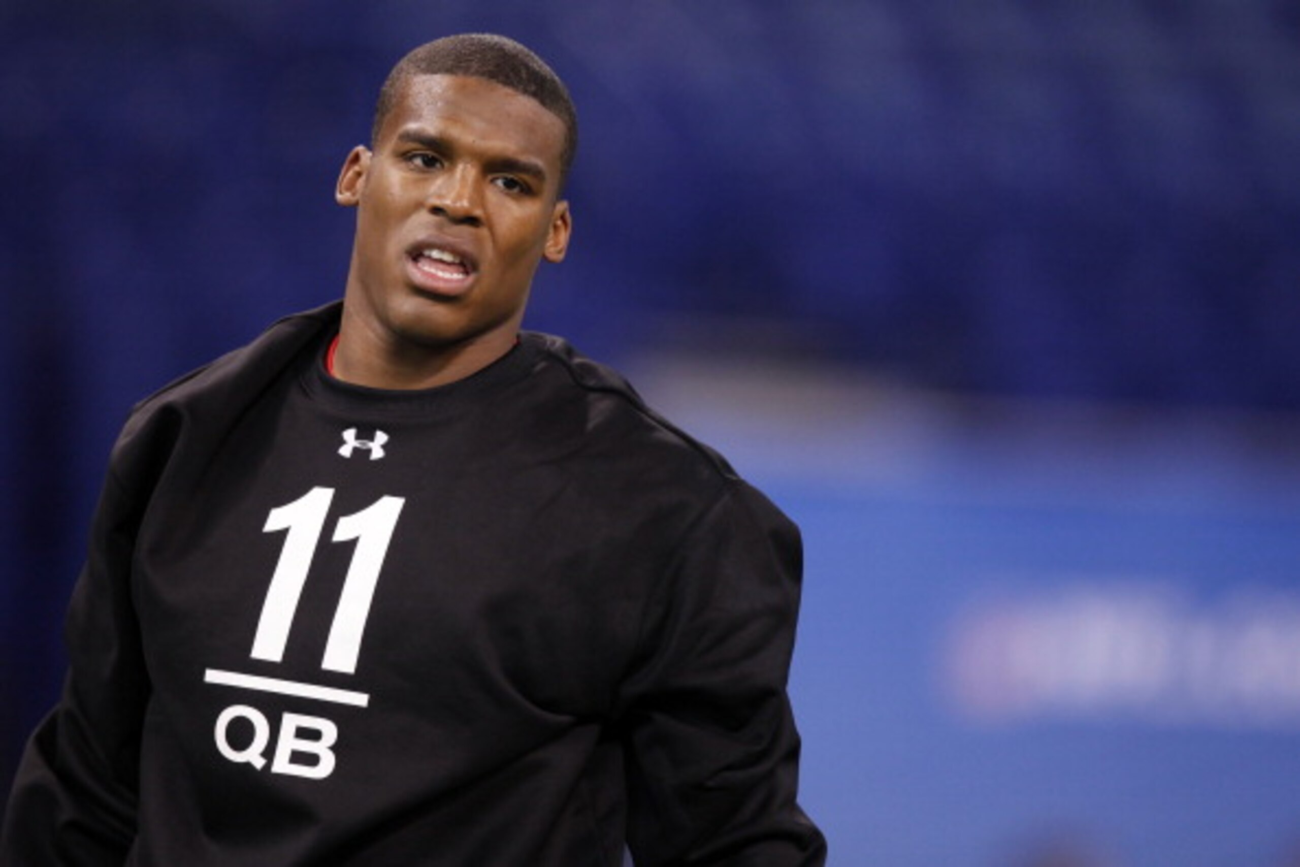 INDIANAPOLIS, IN - FEBRUARY 27: Cam Newton looks on during the 2011 NFL Scouting Combine at Lucas Oil Stadium on February 27, 2011 in Indianapolis, Indiana. (Photo by Joe Robbins/Getty Images) INDIANAPOLIS, IN - FEBRUARY 27: Cam Newton looks on during the 2011 NFL Scouting Combine at Lucas Oil Stadium on February 27, 2011 in Indianapolis, Indiana. (Photo by Joe Robbins/Getty Images)
