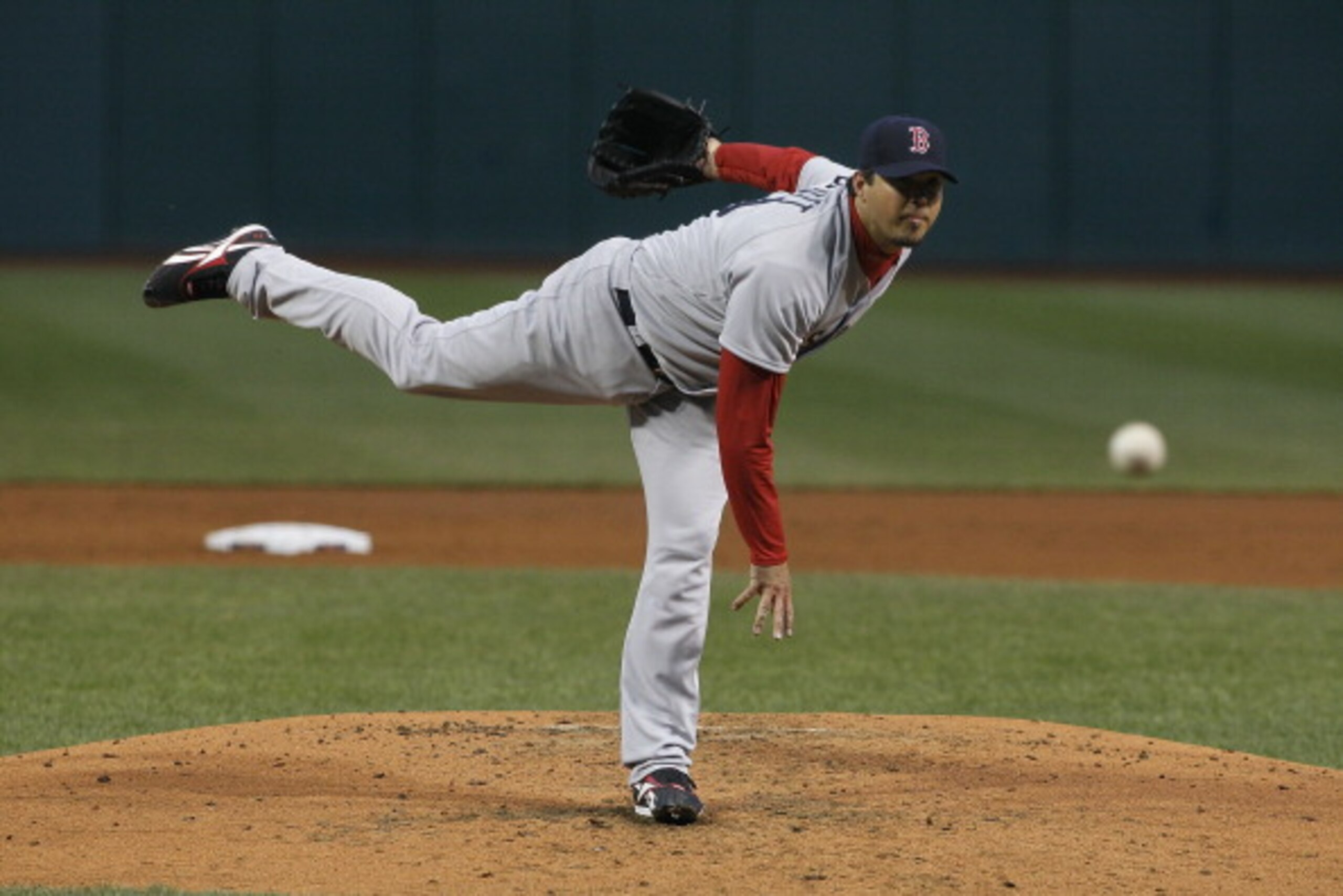 CLEVELAND - APRIL 05: Josh Beckett #19 of the Boston Red Sox pitches during the fourth inning during the second inning of the game against the Cleveland Indians at Progressive Field on April 5, 2011 in Cleveland, Ohio.  (Photo by Leon Halip/Getty Images)