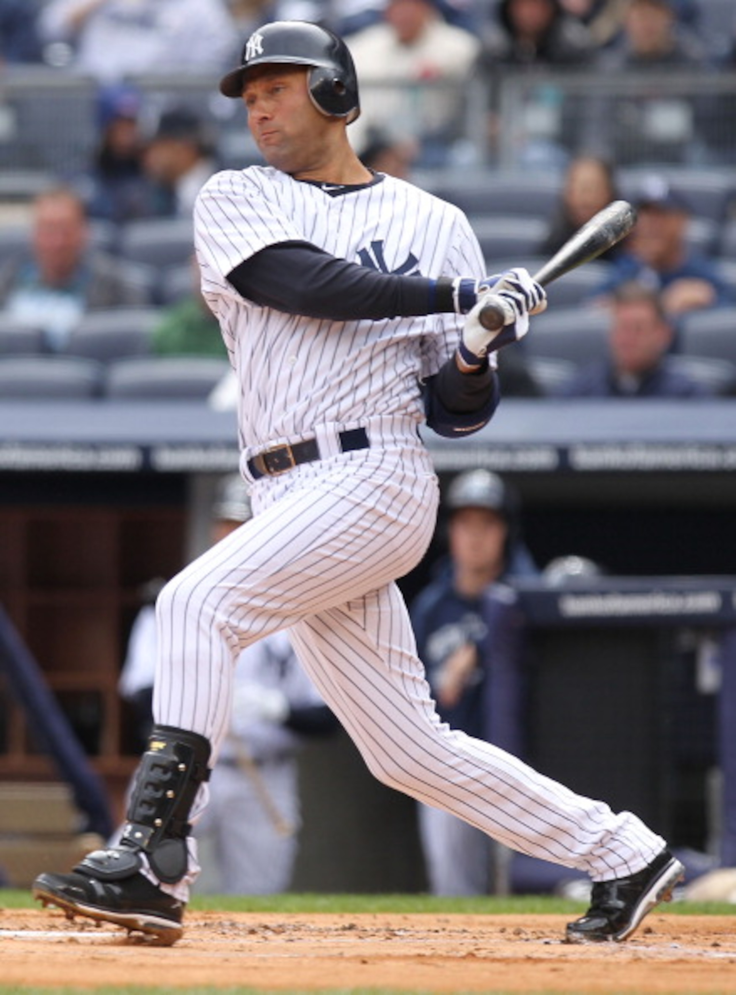NEW YORK, NY - APRIL 07: Derek Jeter #2 of the New York Yankees against the Minnesota Twins at Yankee Stadium on April 7, 2011 in the Bronx borough of New York City. (Photo by Nick Laham/Getty Images) NEW YORK, NY - APRIL 07: Derek Jeter #2 of the New York Yankees against the Minnesota Twins at Yankee Stadium on April 7, 2011 in the Bronx borough of New York City. (Photo by Nick Laham/Getty Images)