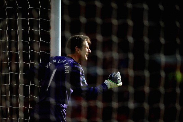 MANCHESTER, ENGLAND - MARCH 19: Edwin van der Sar of Manchester United looks on during the Barclays Premier League match between Manchester United and Bolton Wanderers at Old Trafford on March 19, 2011 in Manchester, England.  (Photo by Laurence Griffiths