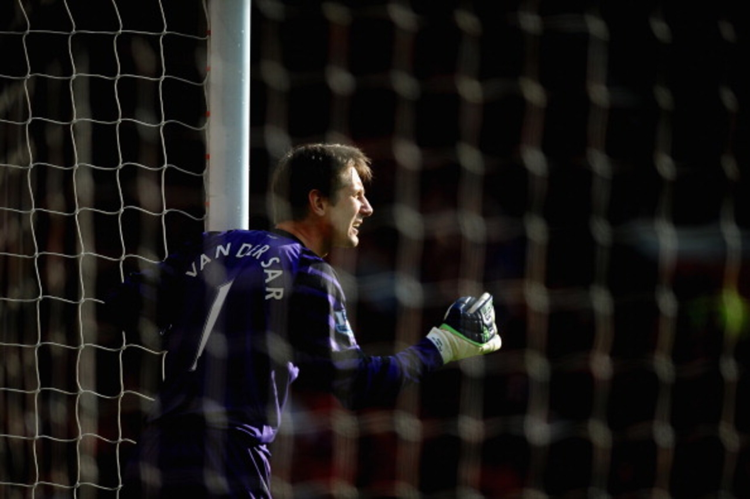 MANCHESTER, ENGLAND - MARCH 19: Edwin van der Sar of Manchester United looks on during the Barclays Premier League match between Manchester United and Bolton Wanderers at Old Trafford on March 19, 2011 in Manchester, England.  (Photo by Laurence Griffiths