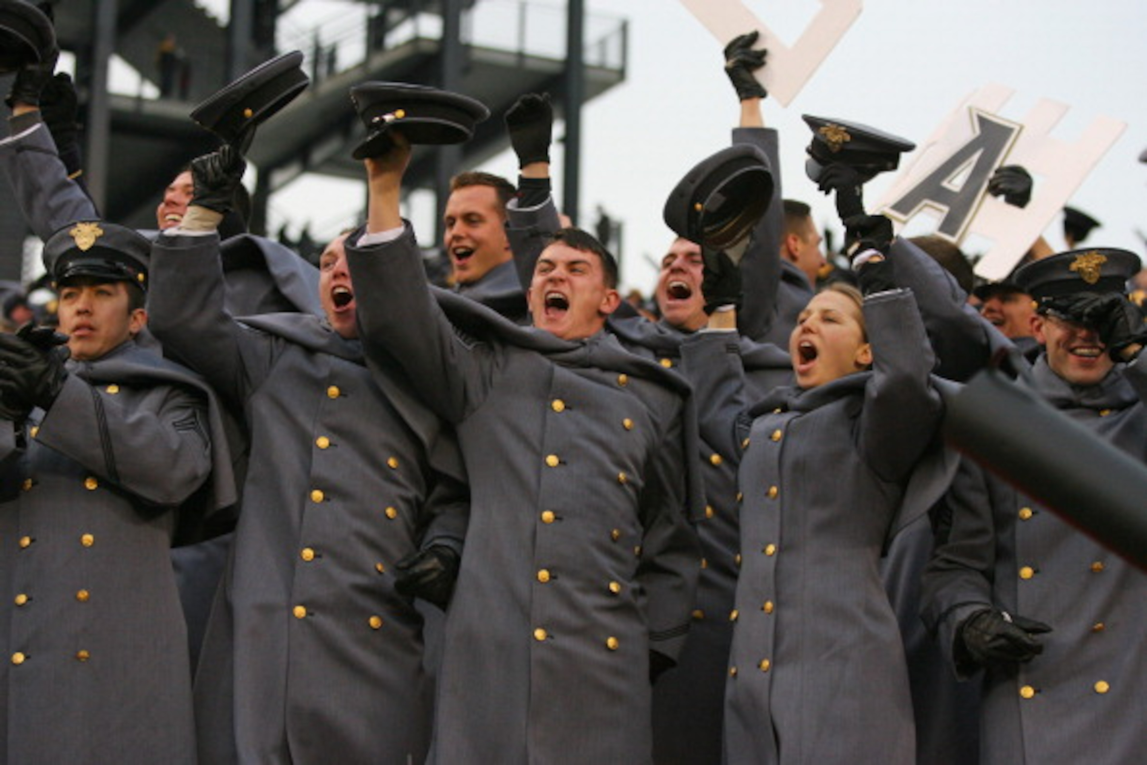 PHILADELPHIA - DECEMBER 11: Army Cadets cheer during a game against the Navy Midshipmen on December 11, 2010 at Lincoln Financial Field in Philadelphia, Pennsylvania. The Midshipmen won 31-17. (Photo by Hunter Martin/Getty Images) PHILADELPHIA - DECEMBER 11: Army Cadets cheer during a game against the Navy Midshipmen on December 11, 2010 at Lincoln Financial Field in Philadelphia, Pennsylvania. The Midshipmen won 31-17. (Photo by Hunter Martin/Getty Images)