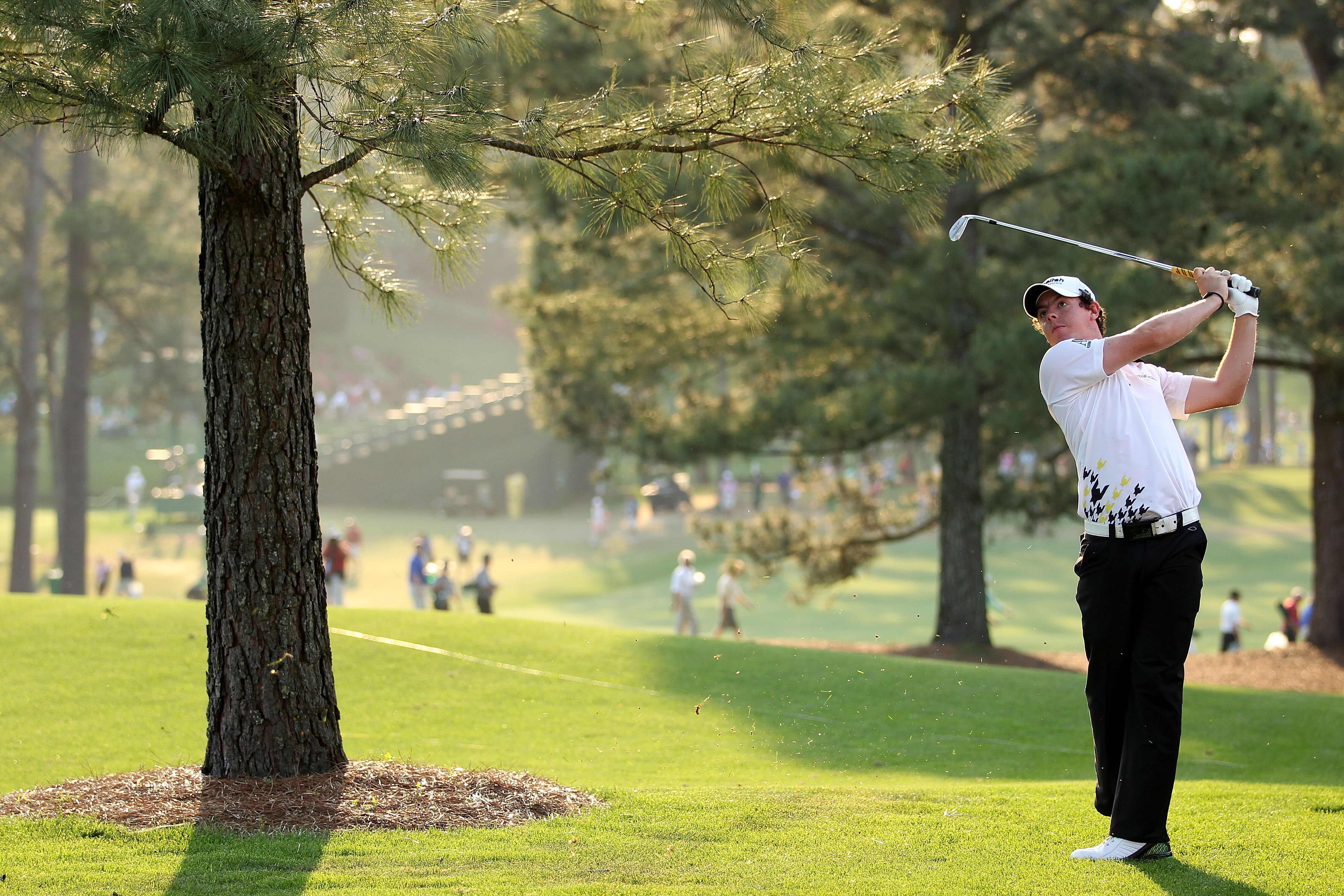 AUGUSTA, GA - APRIL 09:  Rory McIlroy of Northern Ireland watches his approach shot on the 17th hole during the third round of the 2011 Masters Tournament at Augusta National Golf Club on April 9, 2011 in Augusta, Georgia.  (Photo by Andrew Redington/Gett