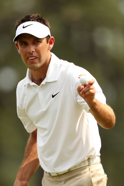 AUGUSTA, GA - APRIL 09:  Charl Schwartzel of South Africa waves to fans on the eighth hole during the third round of the 2011 Masters Tournament at Augusta National Golf Club on April 9, 2011 in Augusta, Georgia.  (Photo by Andrew Redington/Getty Images)