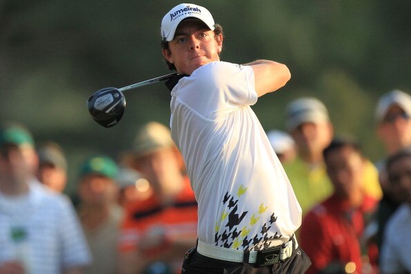 AUGUSTA, GA - APRIL 09:  Rory McIlroy of Northern Ireland hits his tee shot on the 18th hole during the third round of the 2011 Masters Tournament at Augusta National Golf Club on April 9, 2011 in Augusta, Georgia.  (Photo by David Cannon/Getty Images)