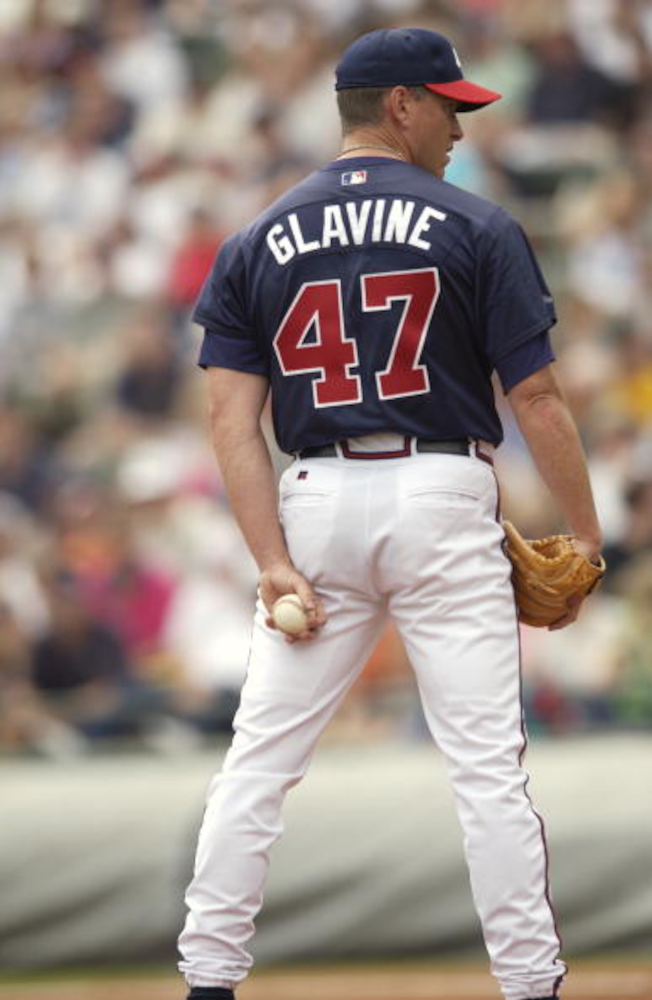 3 Mar 2002:   Atlanta Braves'' starting pitcher Tom Glavine #47 winds up during the spring training game against the Tampa Bay Devil Rays at Disney's Wide World of Sports in Kissimmee, Florida. DIGITAL IMAGE. Mandatory Credit: M. David Leeds/Getty Images