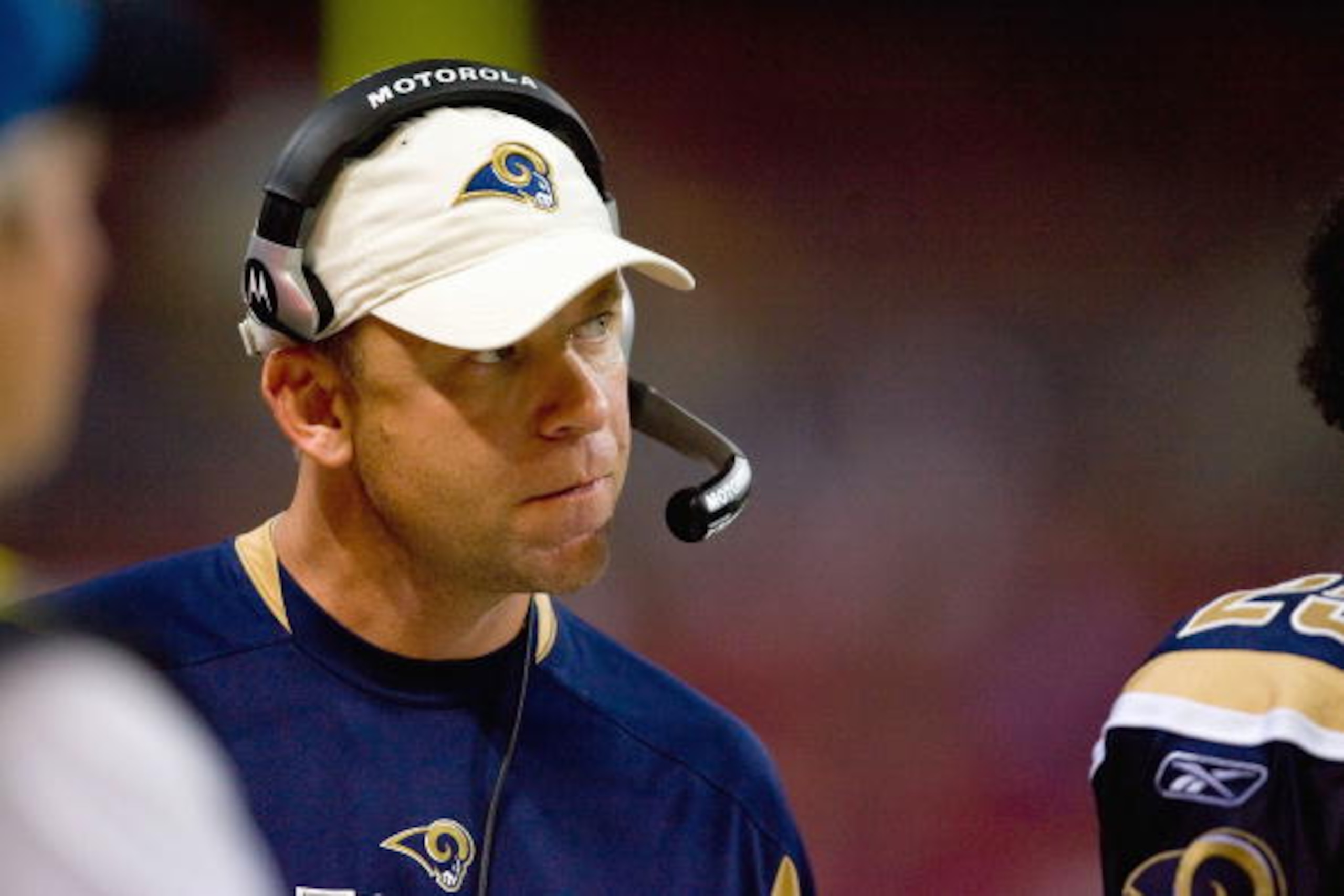 ST. LOUIS, MO - SEPTEMBER 28:  Head coach Scott Linehan of the St. Louis Rams watches the action during the game against the Buffalo Bills at the Edward Jones Dome on September 28, 2008 in St. Louis, Missouri. (Photo by Dilip Vishwanat/Getty Images)