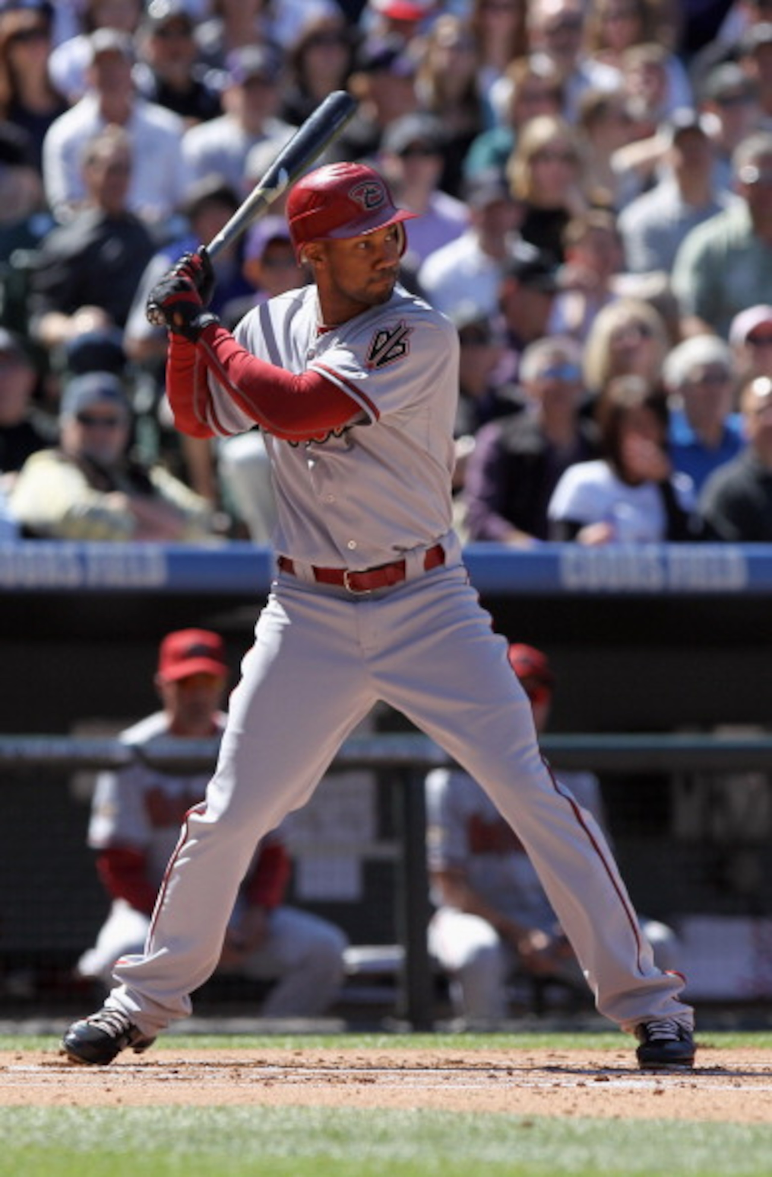 DENVER, CO - APRIL 01: Chris Young #24 of the Arizona Diamondbacks takes an at bat against the Colorado Rockies during Opening Day at Coors Field on April 1, 2011 in Denver, Colorado. The Diamondbacks defeated the Rockies 7-6 in 11 innings. (Photo by Do DENVER, CO - APRIL 01: Chris Young #24 of the Arizona Diamondbacks takes an at bat against the Colorado Rockies during Opening Day at Coors Field on April 1, 2011 in Denver, Colorado. The Diamondbacks defeated the Rockies 7-6 in 11 innings. (Photo by Do