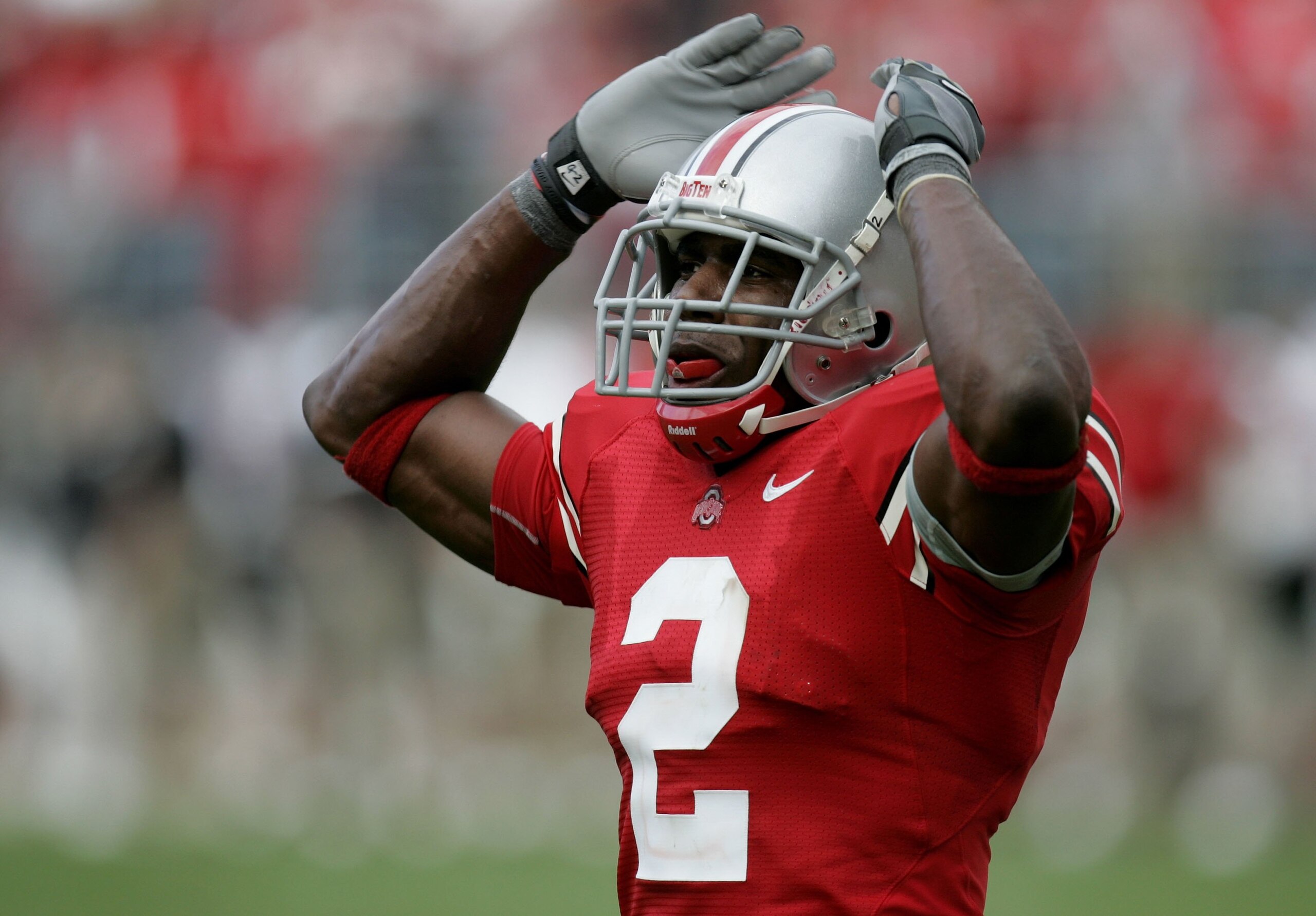 COLUMBUS, OH - SEPTEMBER 02: Malcolm Jenkins #2 of the Ohio State Buckeyes tries to get the crowd noise up against the Northern Illinois Huskies on September 2, 2006 at Ohio Stadium in Columbus, Ohio. Ohio State won the game 35-12. (Photo by Gregory Sha COLUMBUS, OH - SEPTEMBER 02: Malcolm Jenkins #2 of the Ohio State Buckeyes tries to get the crowd noise up against the Northern Illinois Huskies on September 2, 2006 at Ohio Stadium in Columbus, Ohio. Ohio State won the game 35-12. (Photo by Gregory Sha