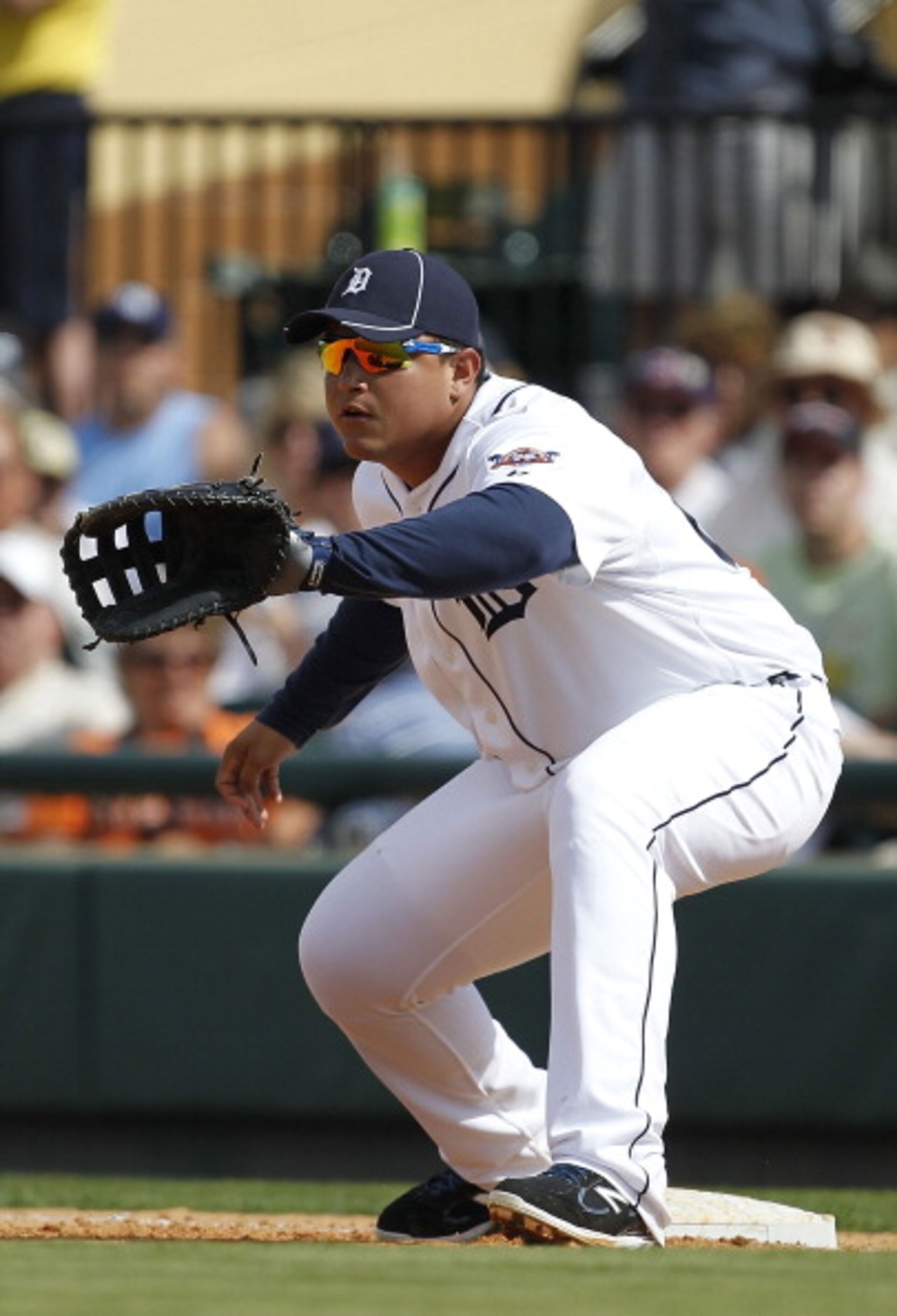 LAKELAND, FL - MARCH 02: Miguel Cabrera #24 of the Detroit Tigers plays first base during the game against the Houston Astros at Joker Marchant Stadium on March 2, 2011 in Lakeland, Florida. The Astros defeated the Tigers 6-3. (Photo by Leon Halip/Getty LAKELAND, FL - MARCH 02: Miguel Cabrera #24 of the Detroit Tigers plays first base during the game against the Houston Astros at Joker Marchant Stadium on March 2, 2011 in Lakeland, Florida. The Astros defeated the Tigers 6-3. (Photo by Leon Halip/Getty