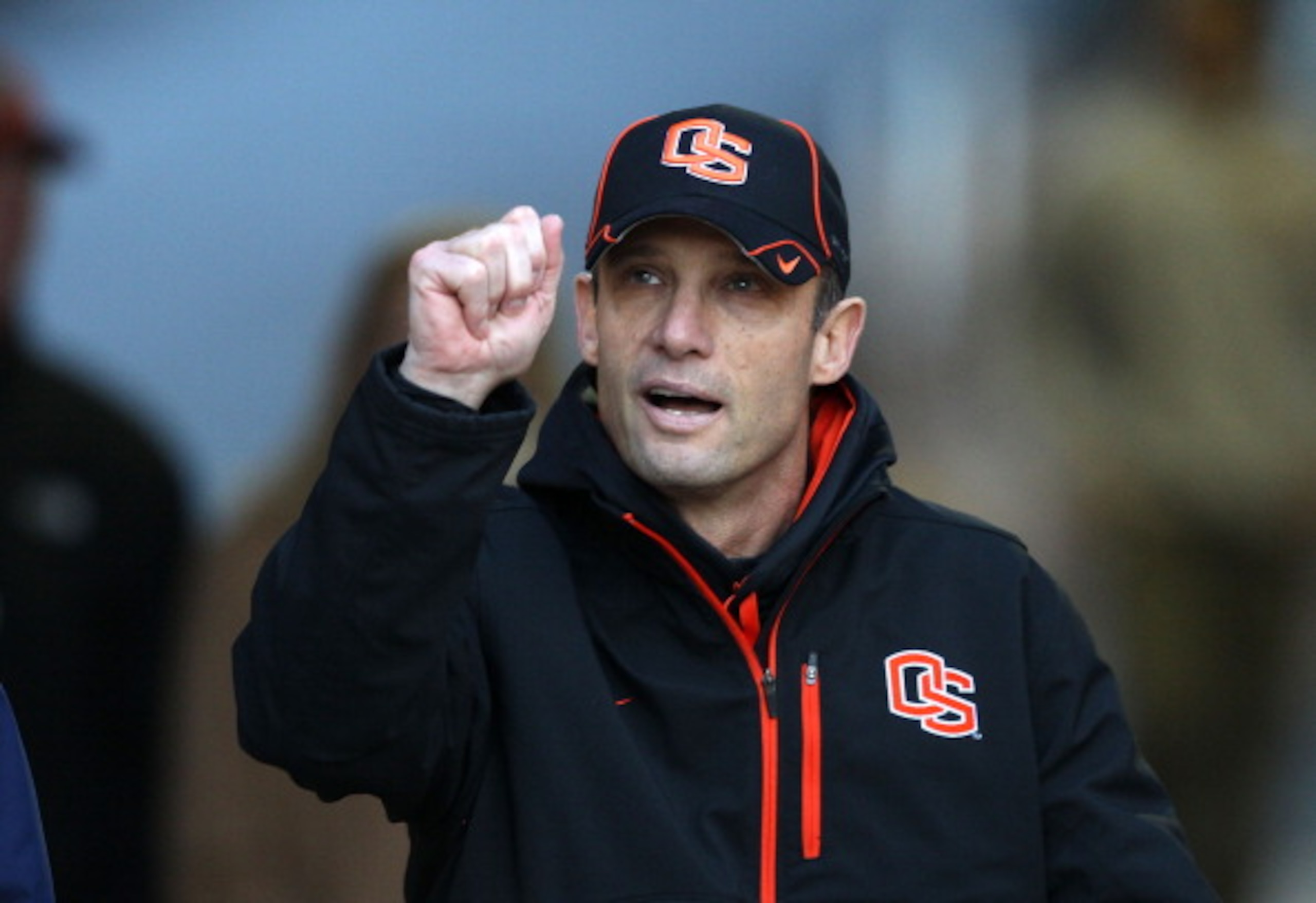 PALO ALTO, CA - NOVEMBER 27:  Head coach Mike Riley of the Oregon State Beavers walks on to the field for their game against the Stanford Cardinal at Stanford Stadium on November 27, 2010 in Palo Alto, California.  (Photo by Ezra Shaw/Getty Images)