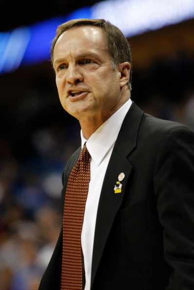 TULSA, OK - MARCH 18: Head coach Lon Kruger of the UNLV Rebels looks on from the sidelines during the second round game against the Illinois Fighting Illini in the 2011 NCAA men's basketball tournament at BOK Center on March 18, 2011 in Tulsa, Oklahoma.