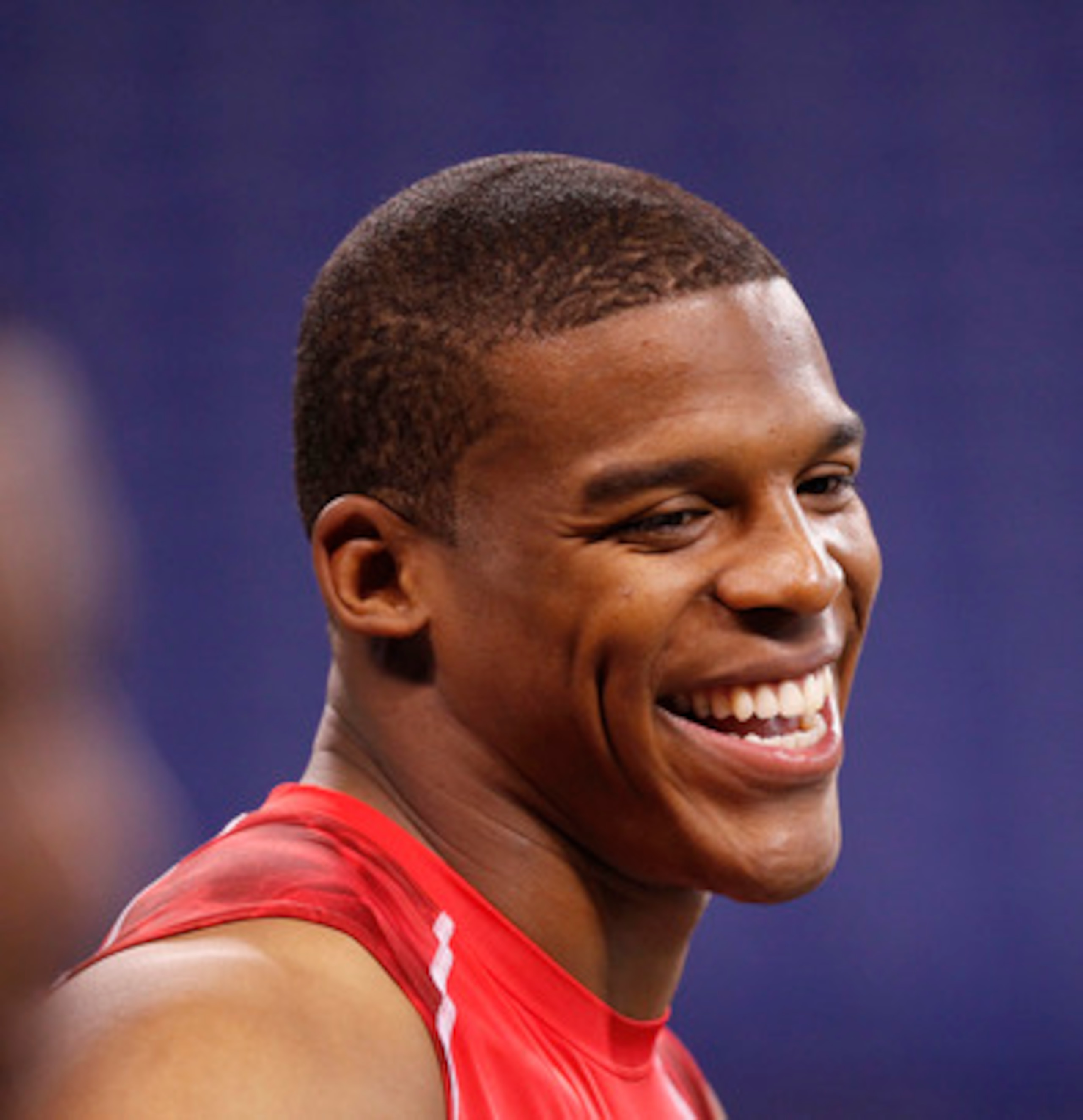 INDIANAPOLIS, IN - FEBRUARY 27:  Cam Newton looks on during the 2011 NFL Scouting Combine at Lucas Oil Stadium on February 27, 2011 in Indianapolis, Indiana. (Photo by Joe Robbins/Getty Images)