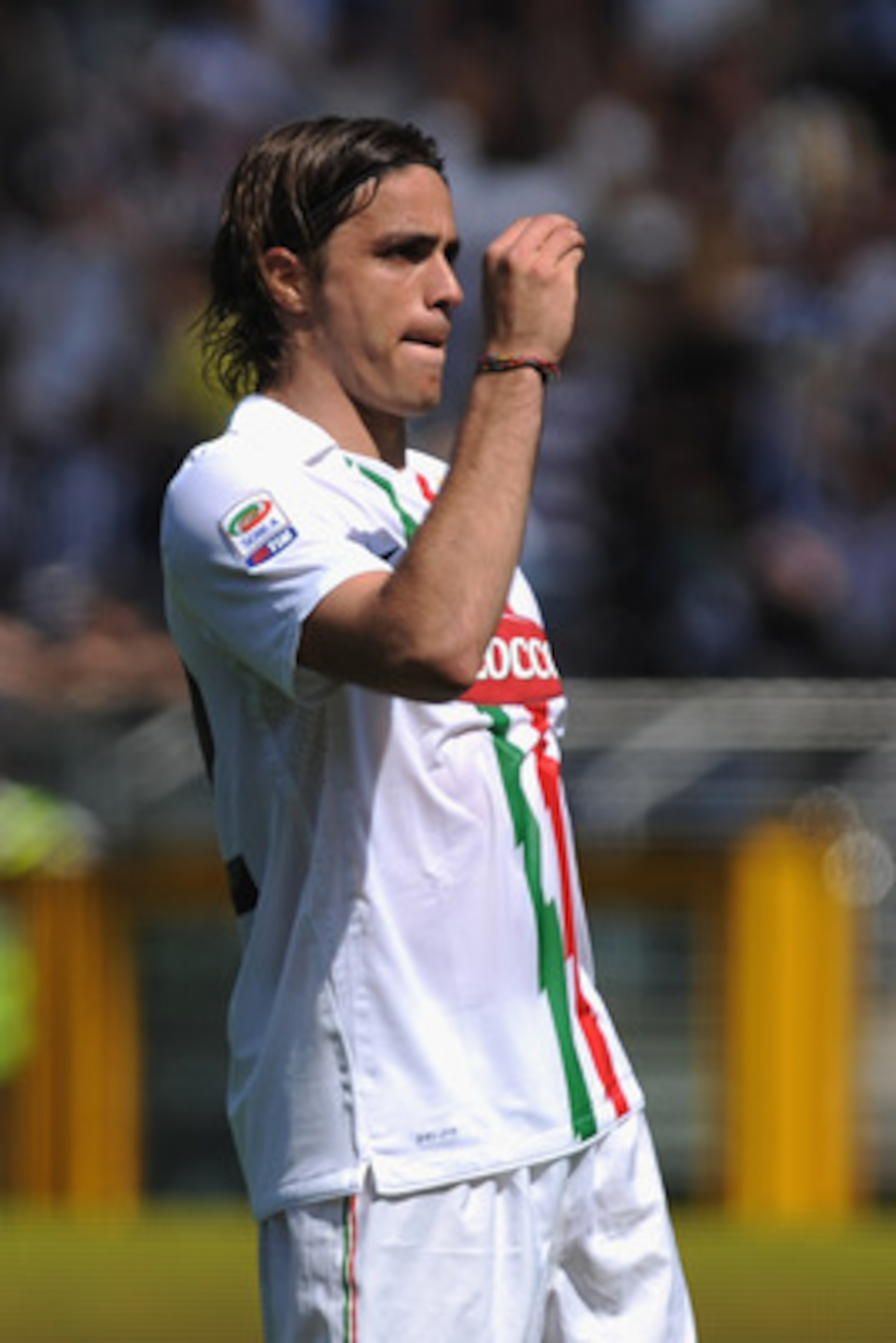 TURIN, ITALY - APRIL 10:  Alessandro Matri of Juventus FC celebrates a goal during the Serie A match between Juventus FC and Genoa CFC at Olimpico Stadium on April 10, 2011 in Turin, Italy.  (Photo by Valerio Pennicino/Getty Images)